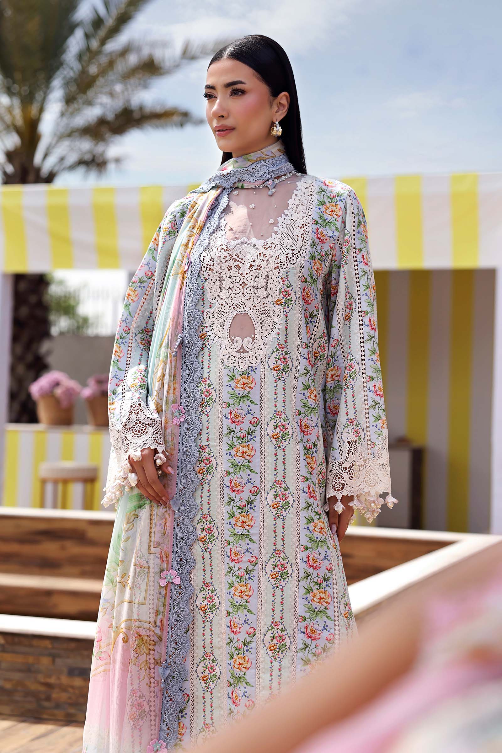 3 Piece Unstitched Embroidered Lawn Suit - Image 5