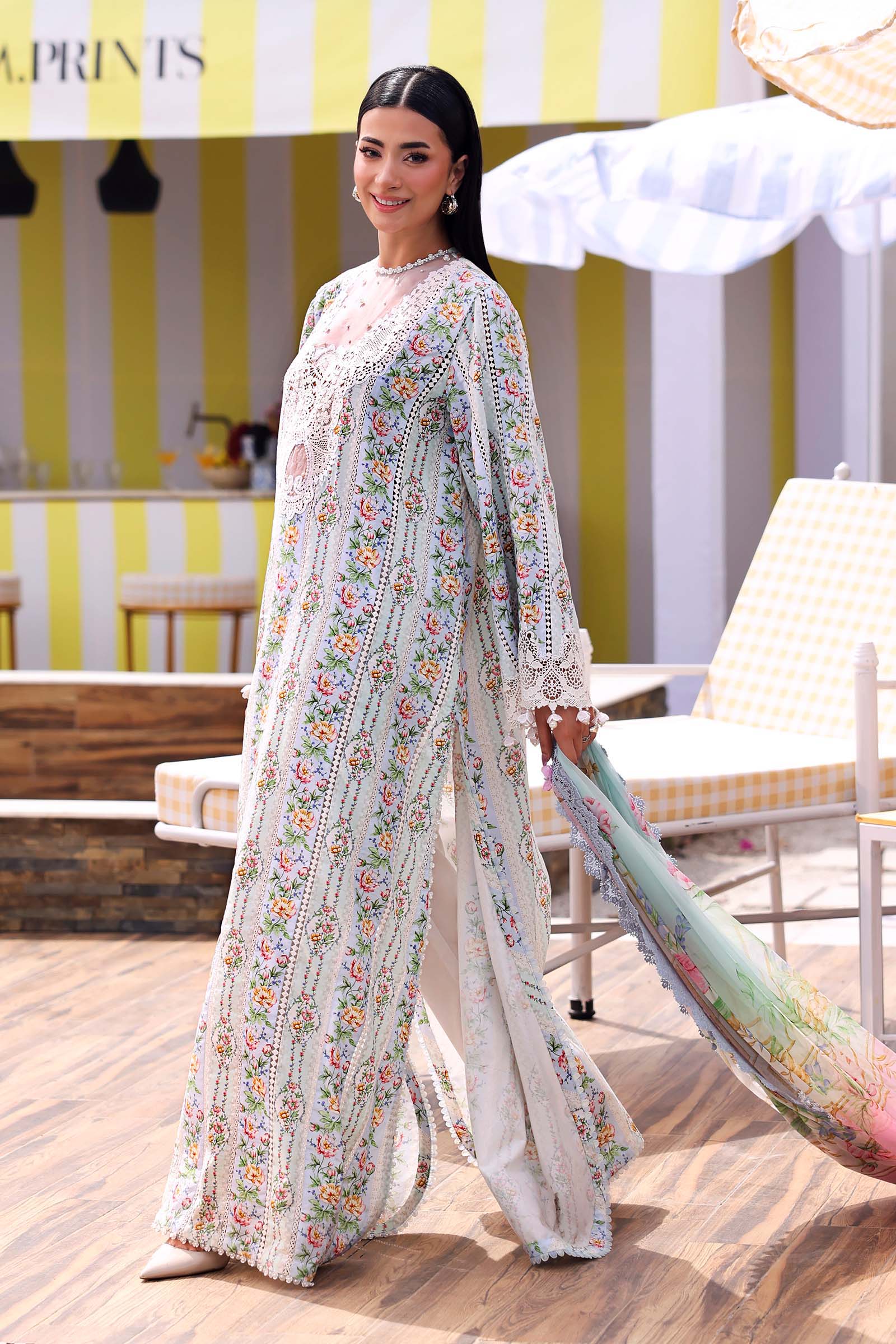 3 Piece Unstitched Embroidered Lawn Suit - Image 8