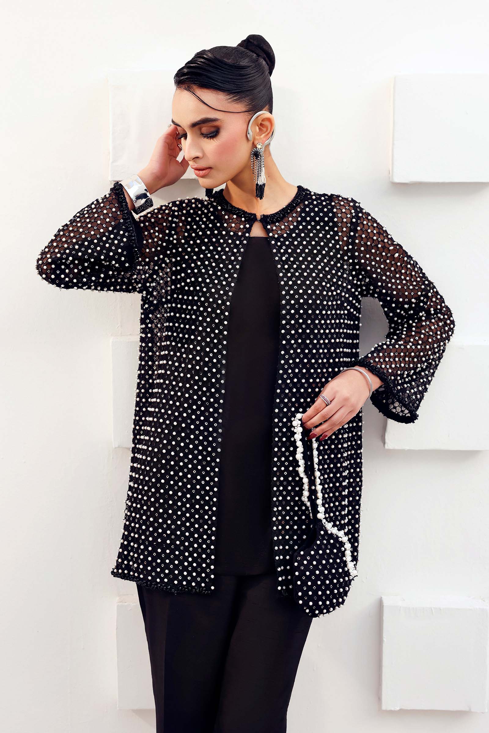 3 Piece Embroidered Organza Suit - Image 3