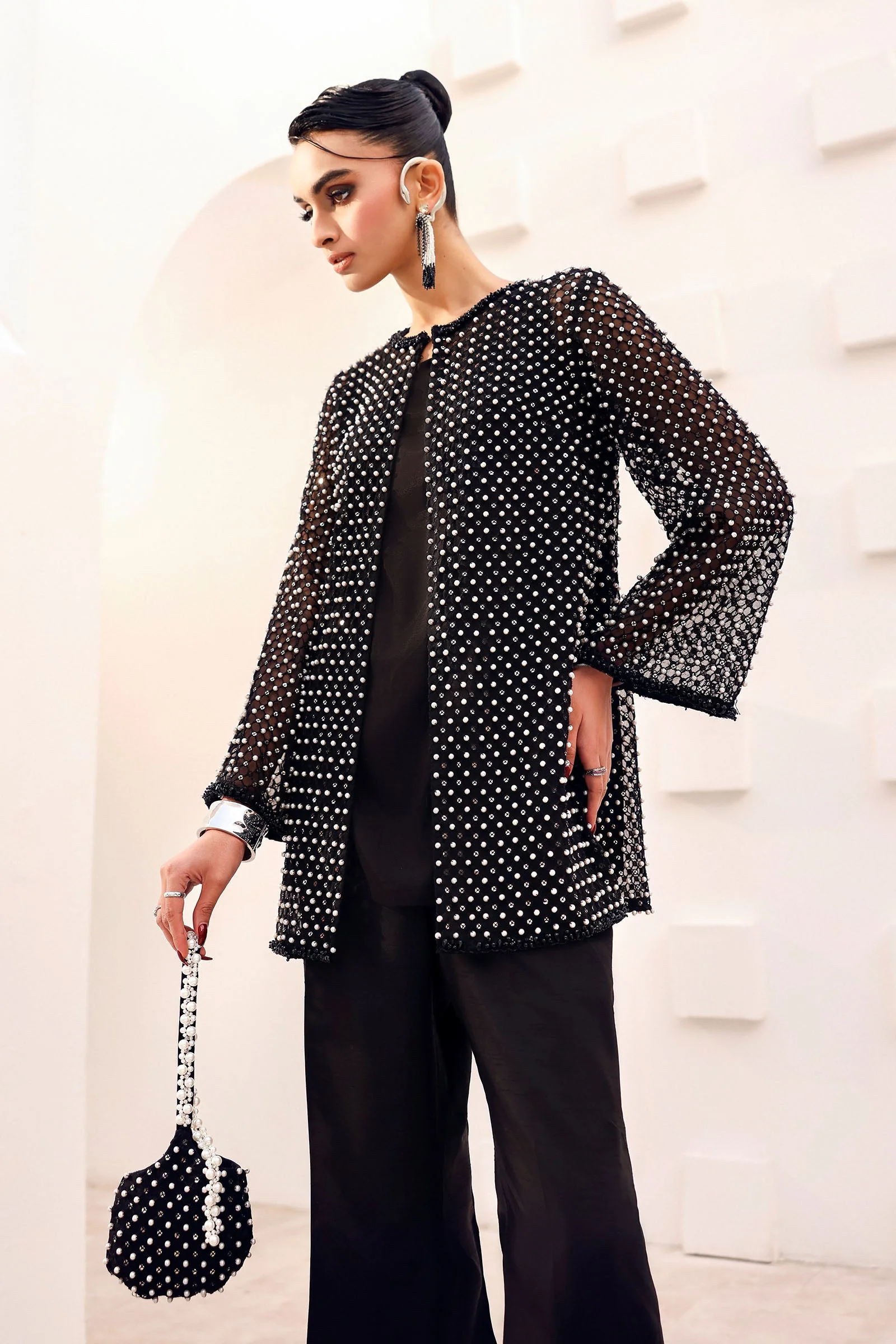 3 Piece Embroidered Organza Suit - Image 4