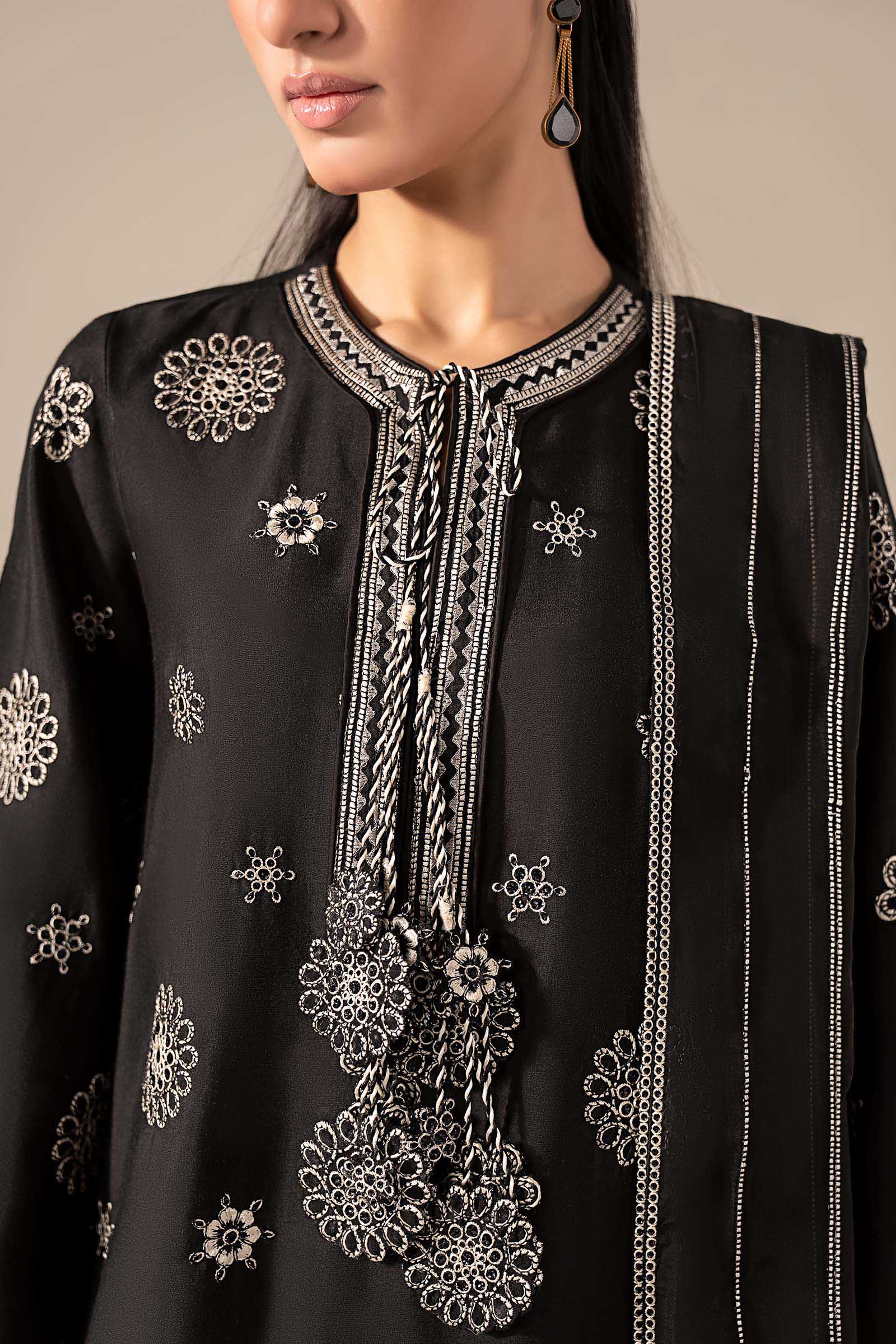 3 Piece Embroidered Tissue Staple Suit - Image 4