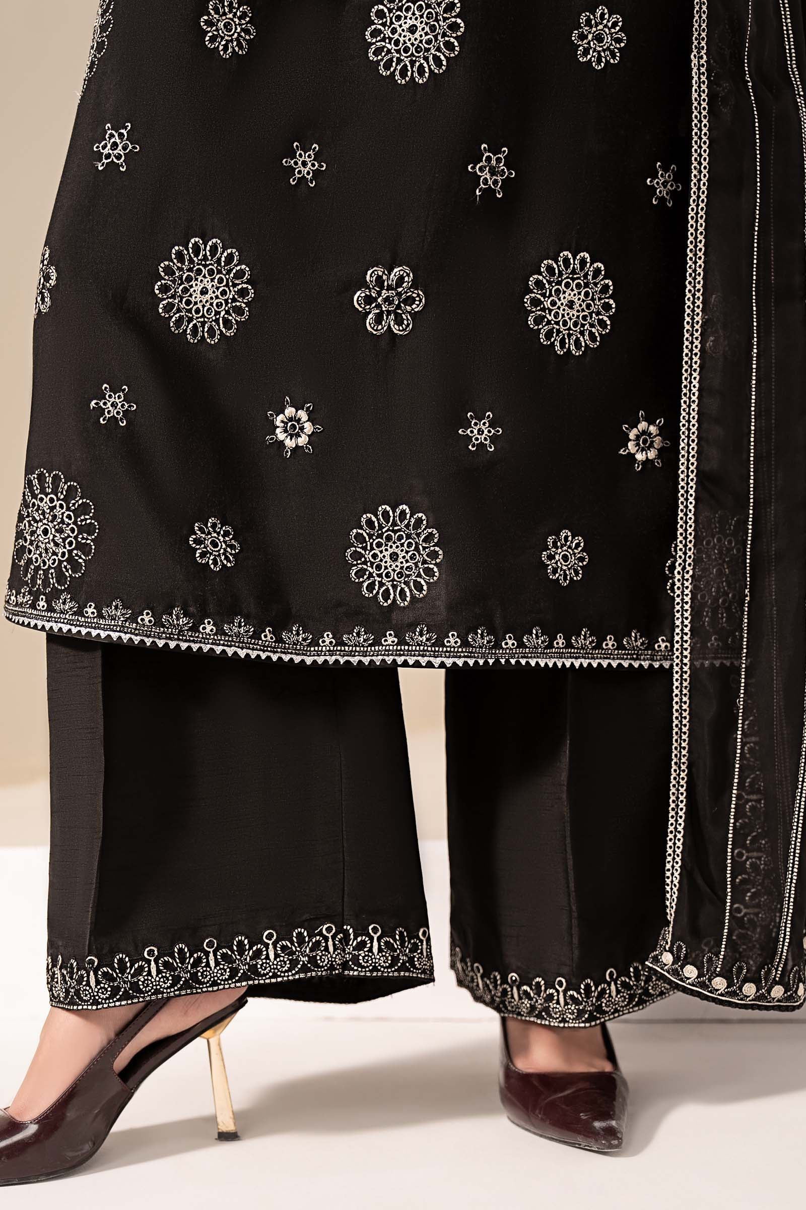 3 Piece Embroidered Tissue Staple Suit - Image 6