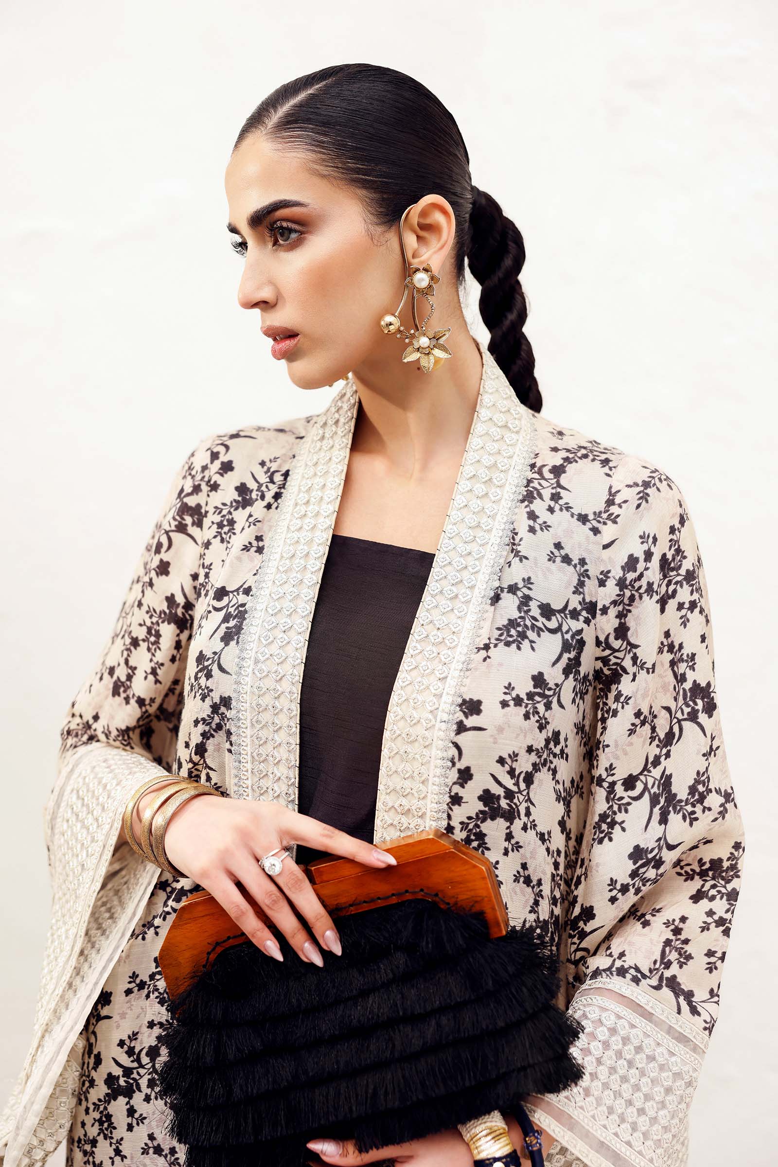 3 Piece Embroidered Bamberg Raw Silk Suit - Image 2