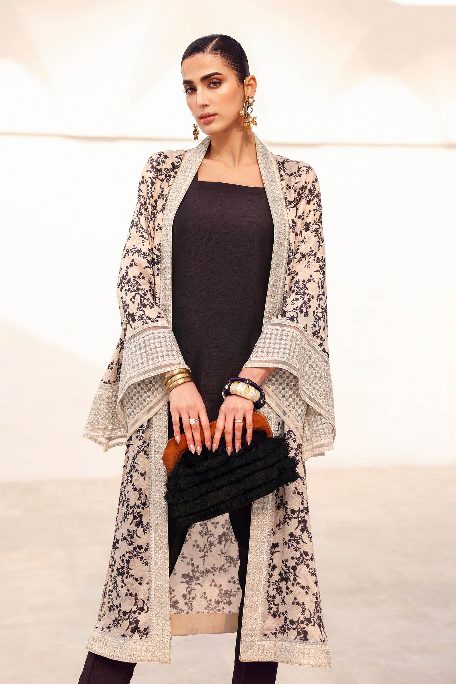 3 Piece Embroidered Bamberg Raw Silk Suit - Image 3