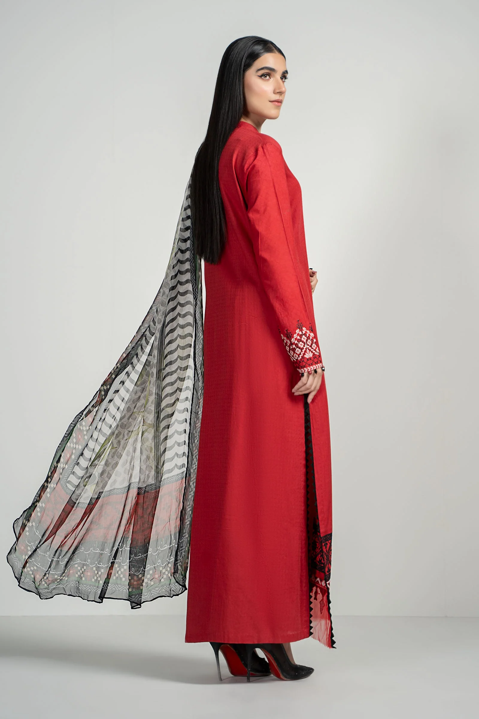 3 Piece Dyed Lawn Suit - Image 4