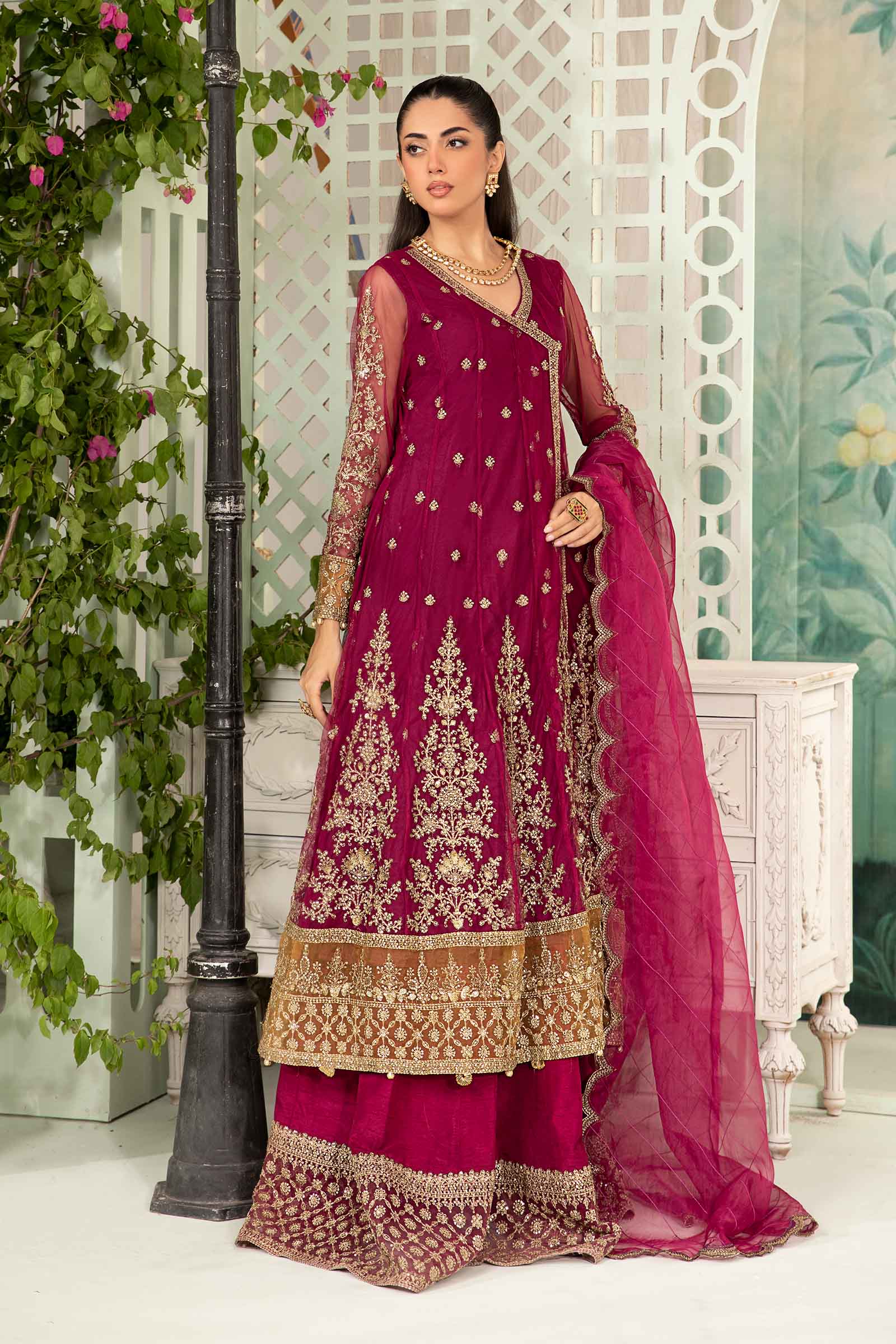 3 Piece Embroidered Net Suit - Image 7