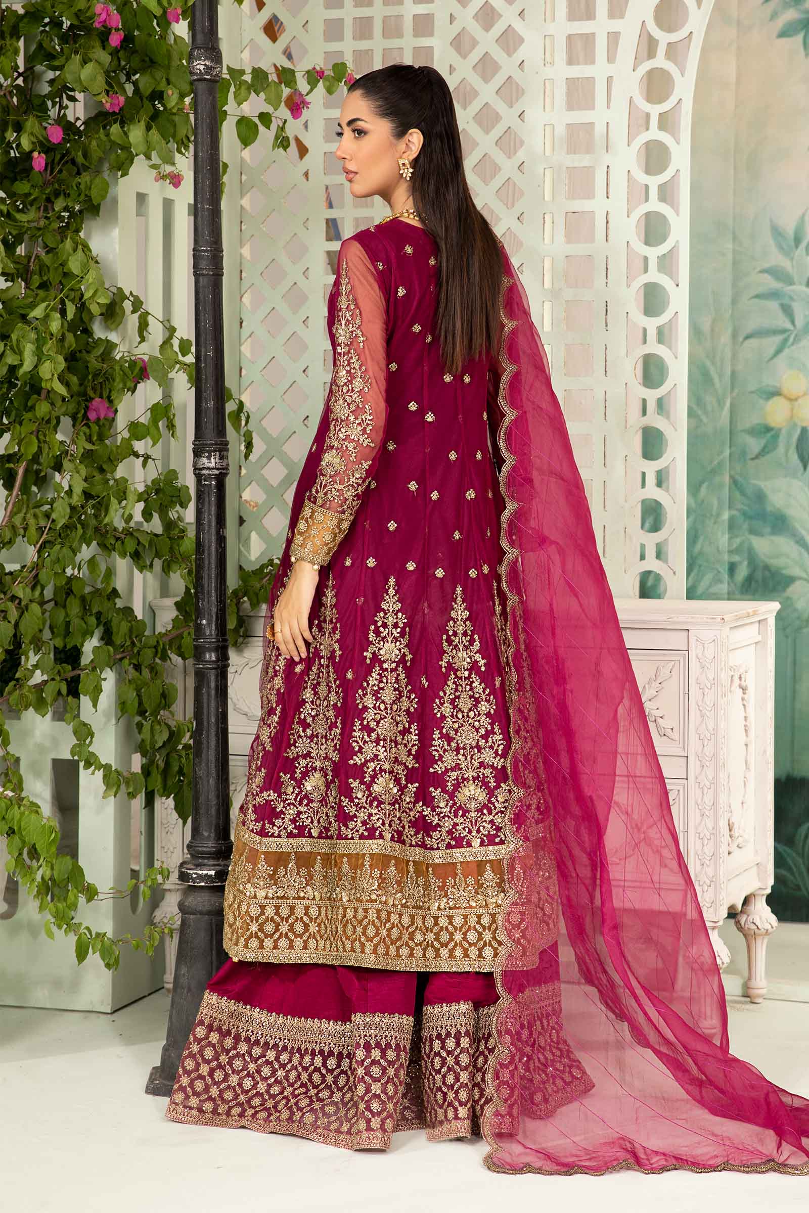 3 Piece Embroidered Net Suit - Image 9