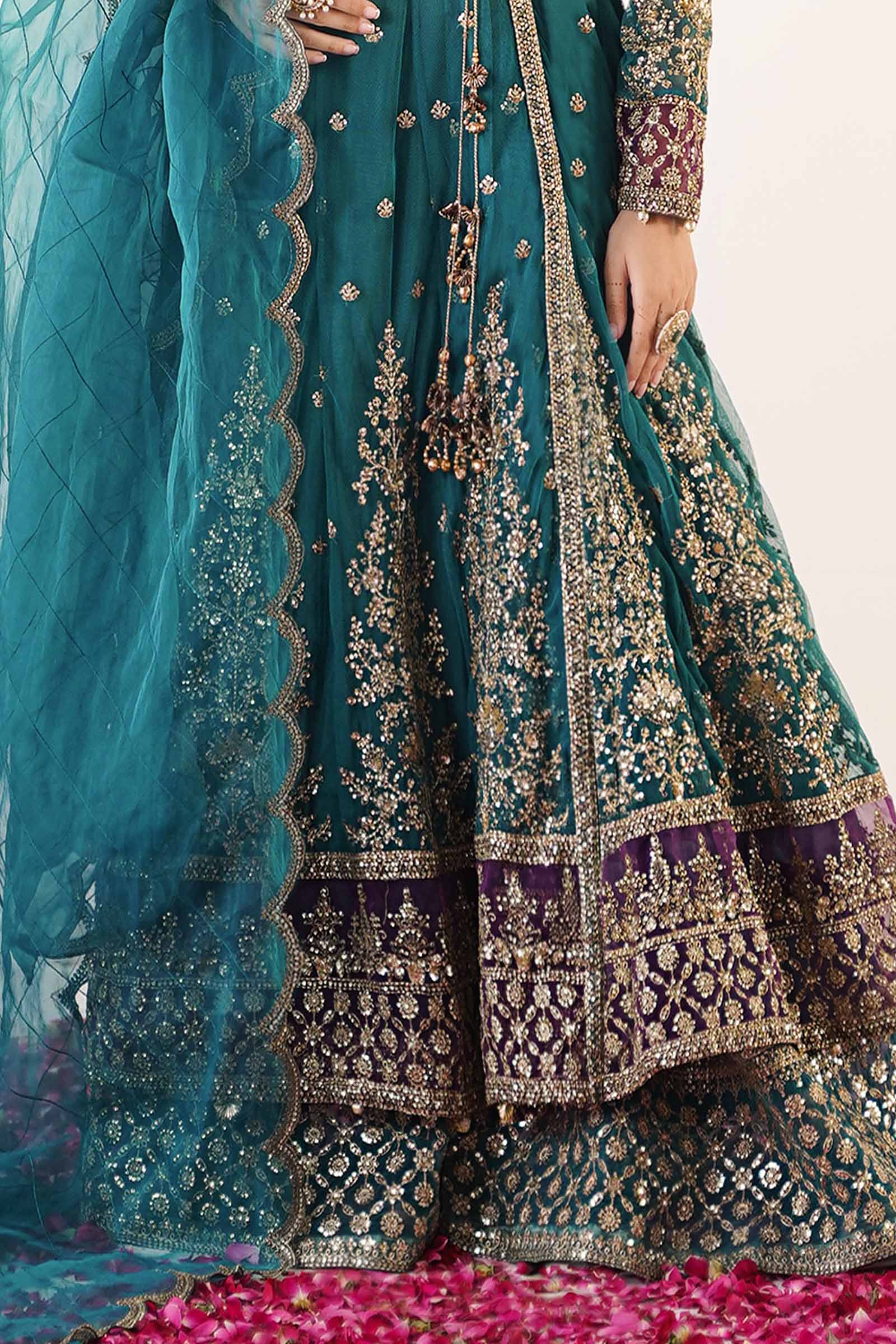 3 Piece Embroidered Net Suit - Image 6