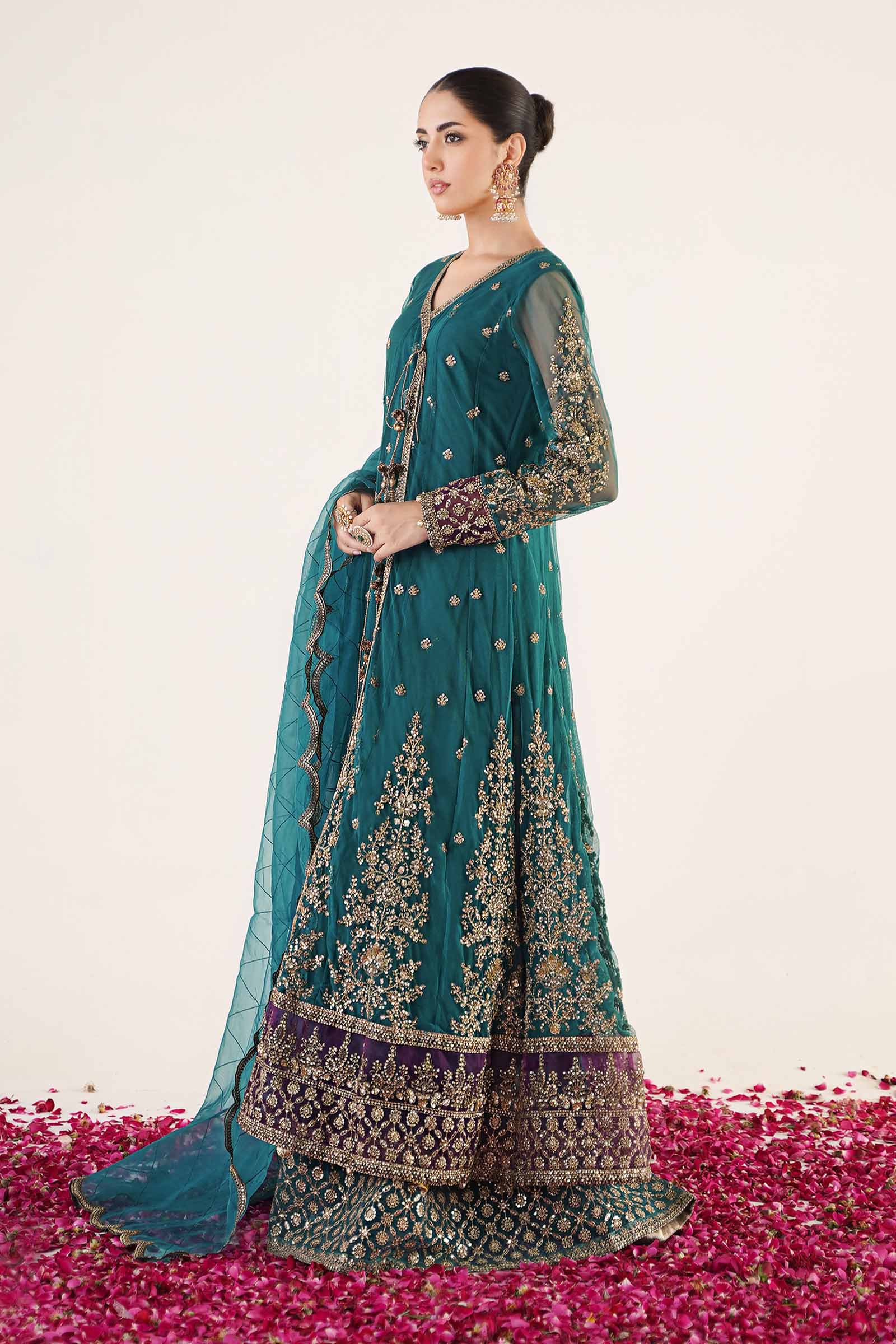 3 Piece Embroidered Net Suit - Image 7