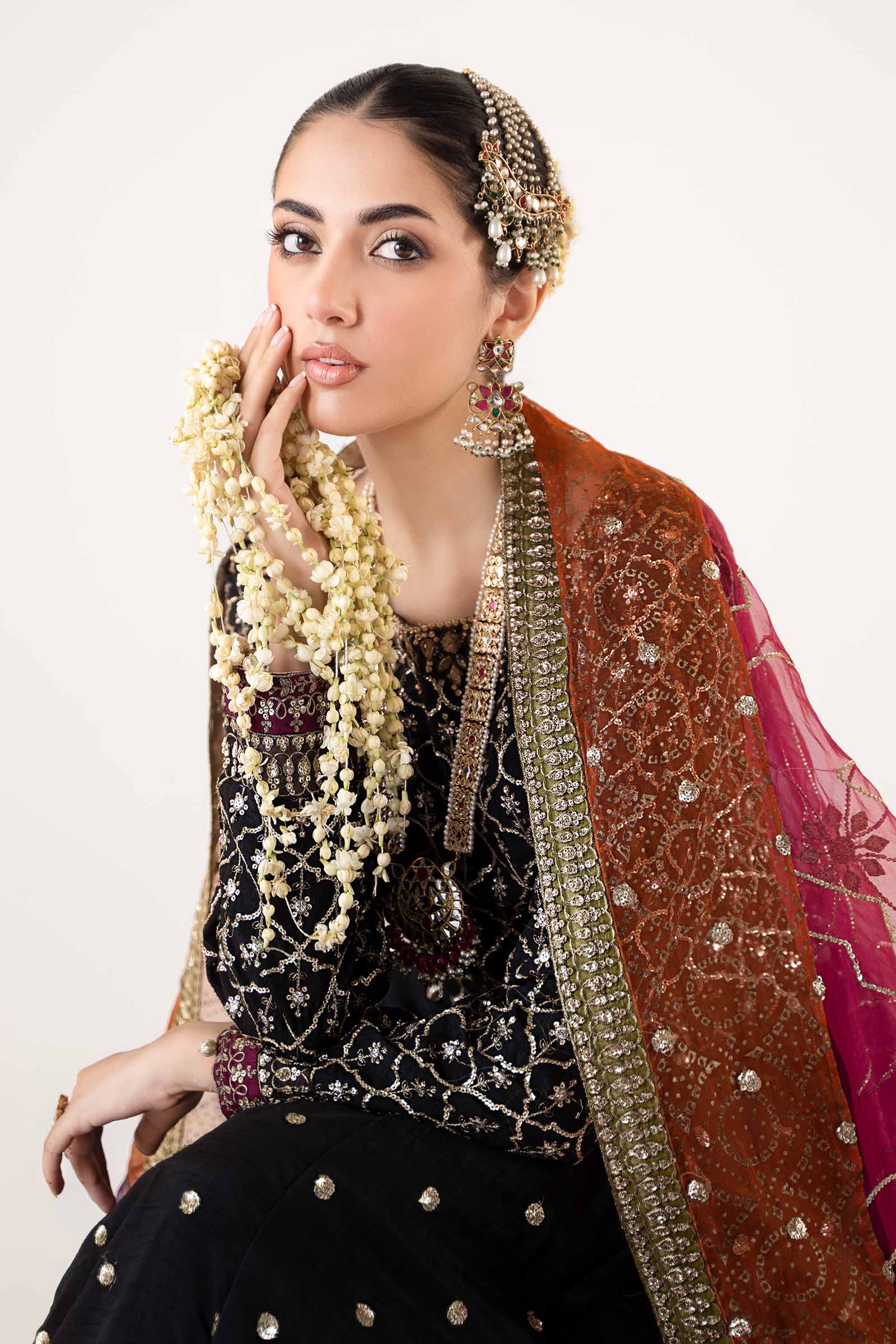 3 Piece Embroidered Raw Silk Suit - Image 4