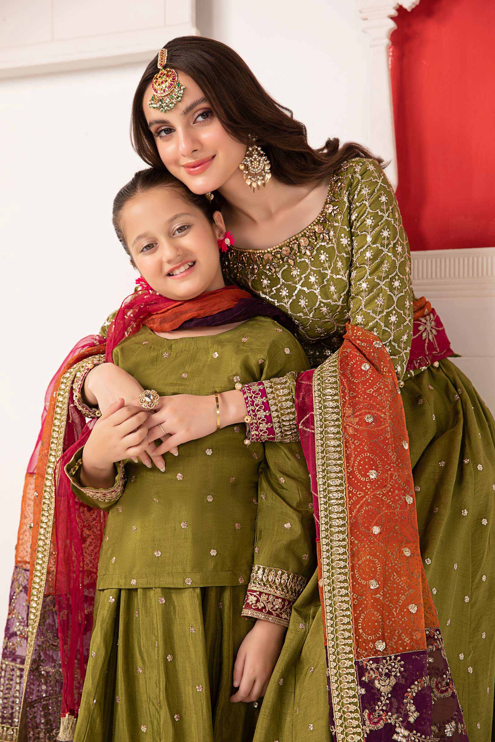 3 Piece Embroidered Raw Silk Suit - Image 3