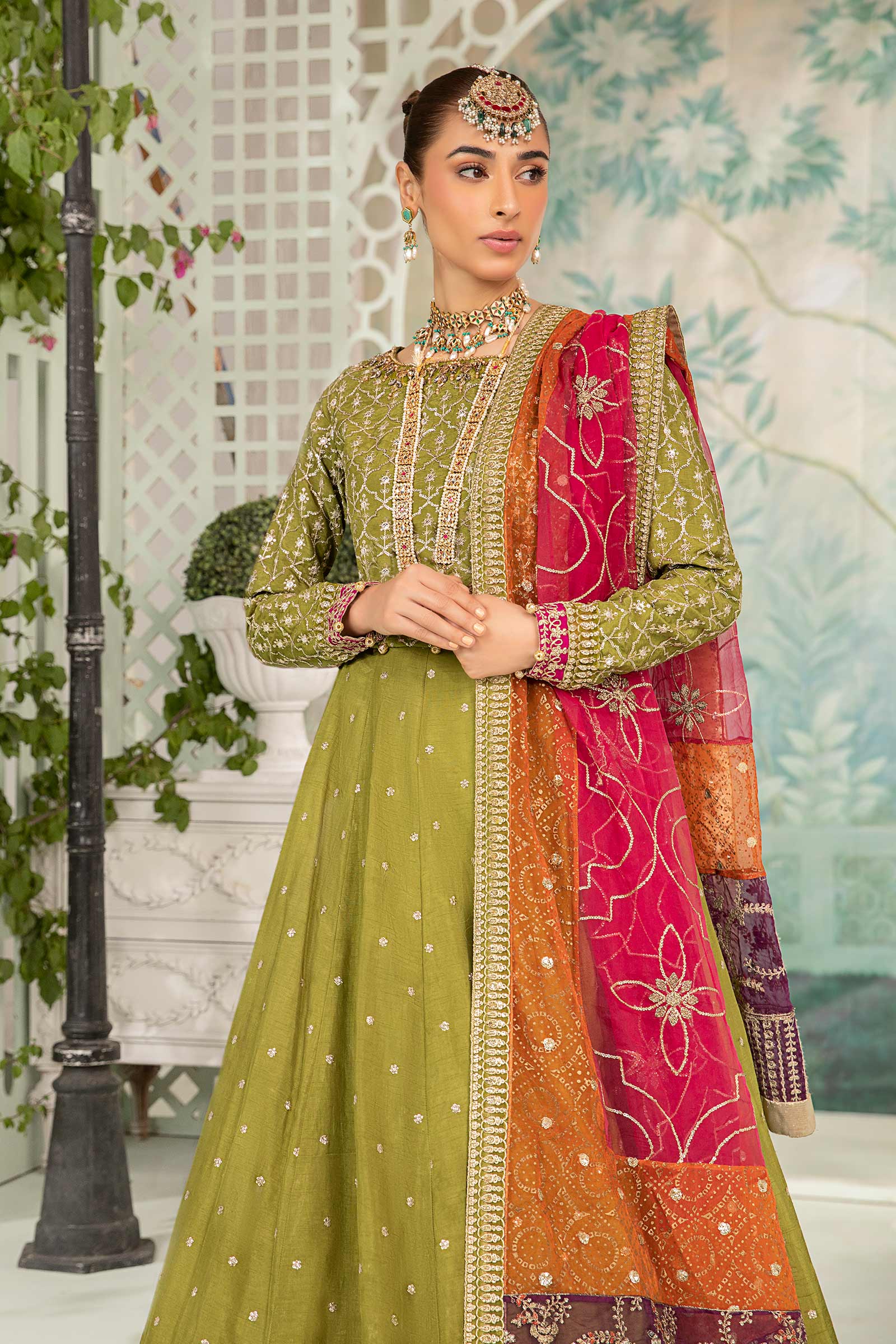 3 Piece Embroidered Raw Silk Suit - Image 4