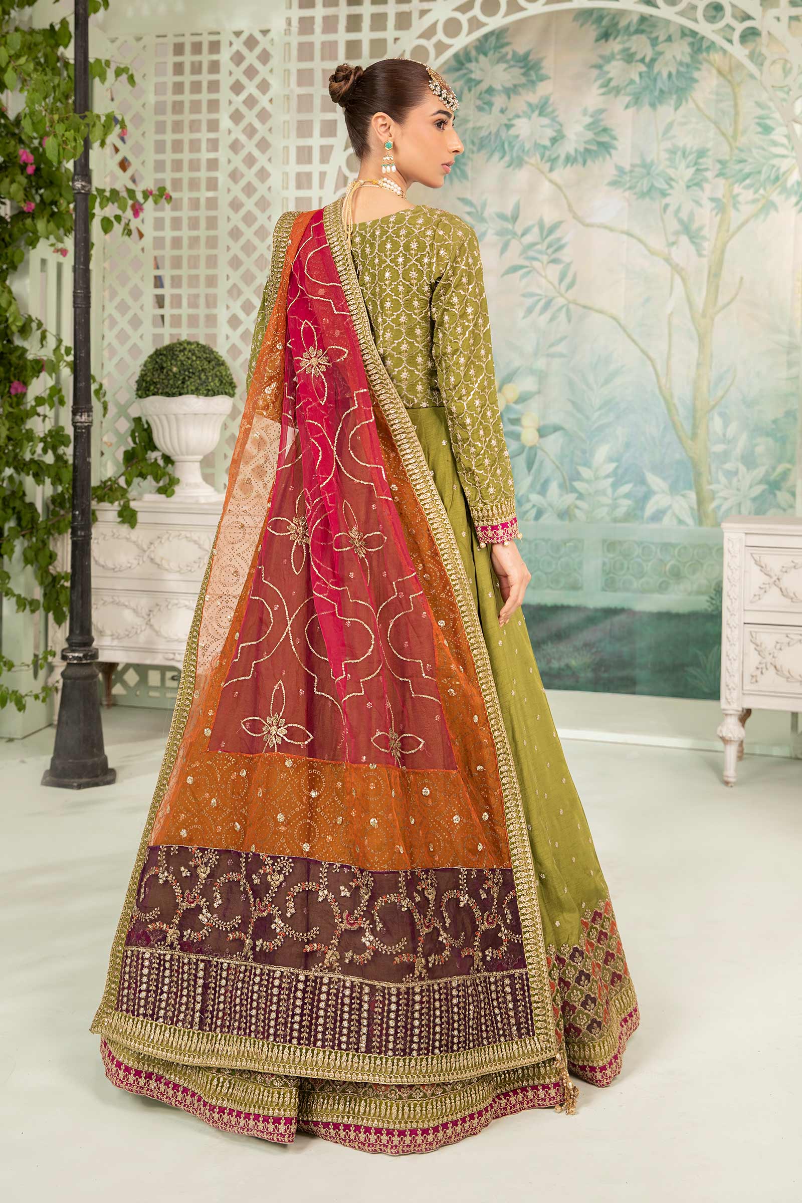 3 Piece Embroidered Raw Silk Suit - Image 6