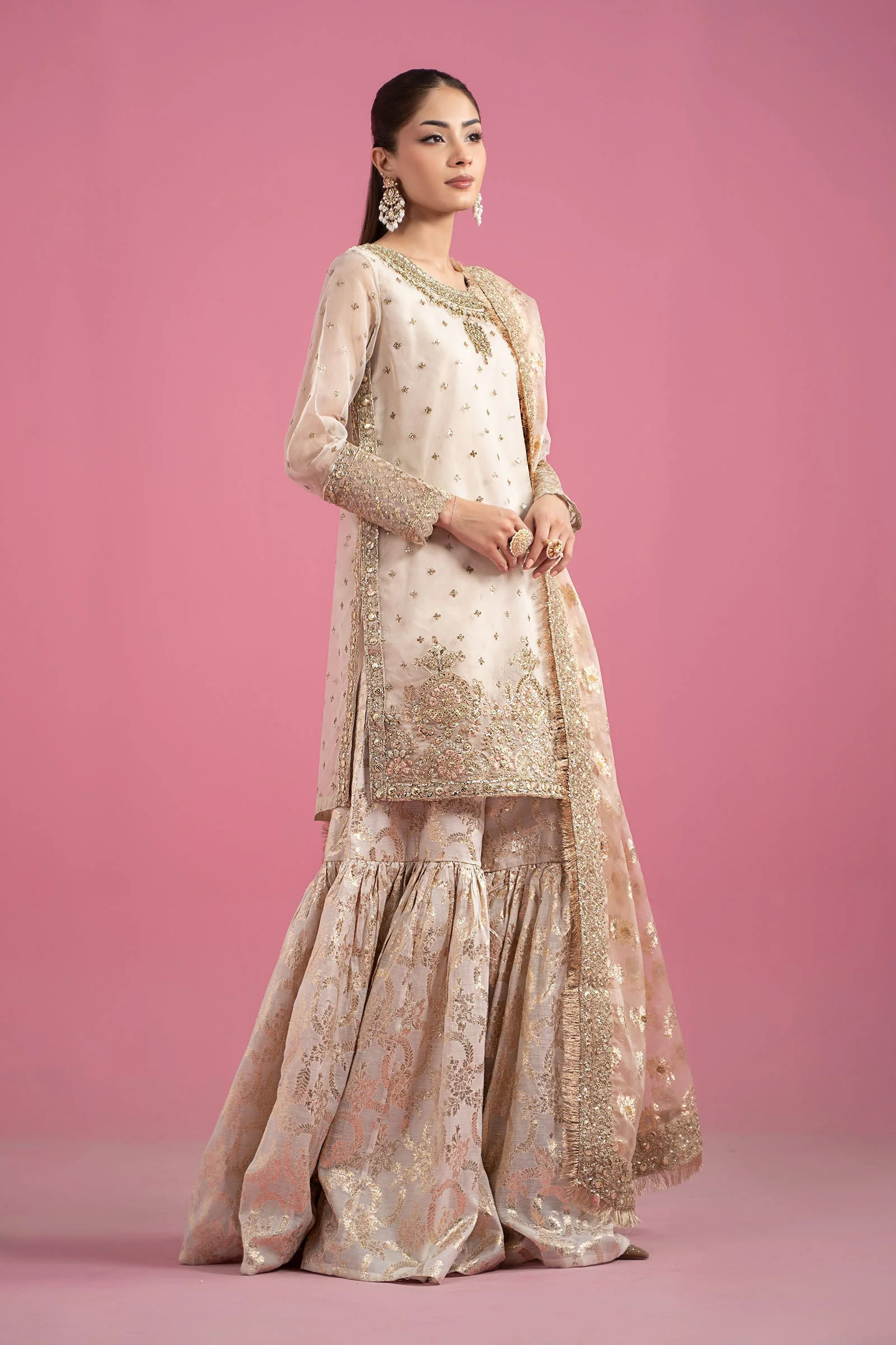 3 Piece Embroidered Organza Suit - Image 6