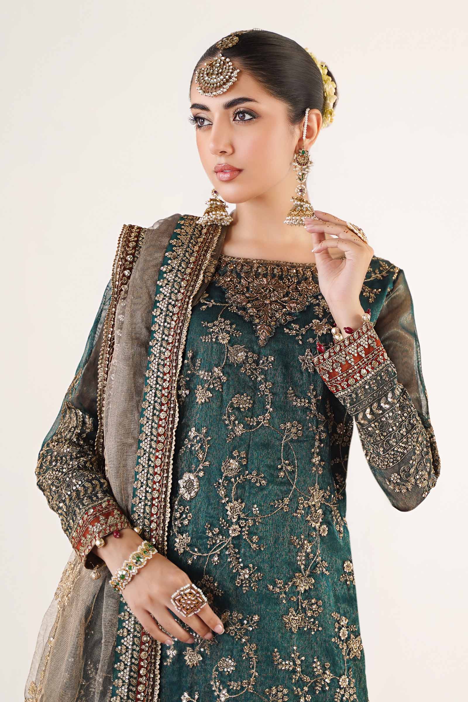 3 Piece Embroidered Organza Suit - Image 2
