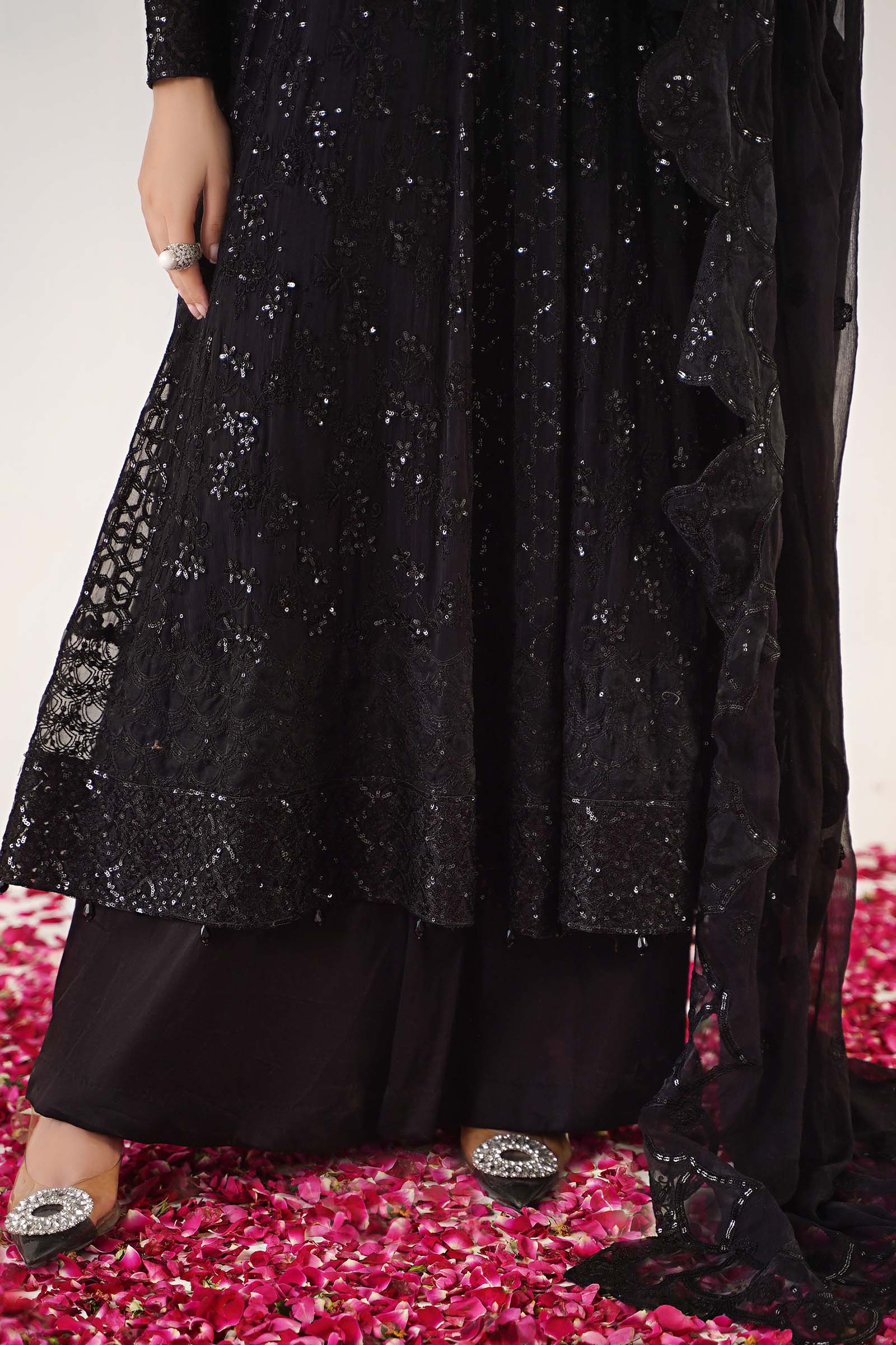 3 Piece Embroidered Chiffon Suit - Image 5