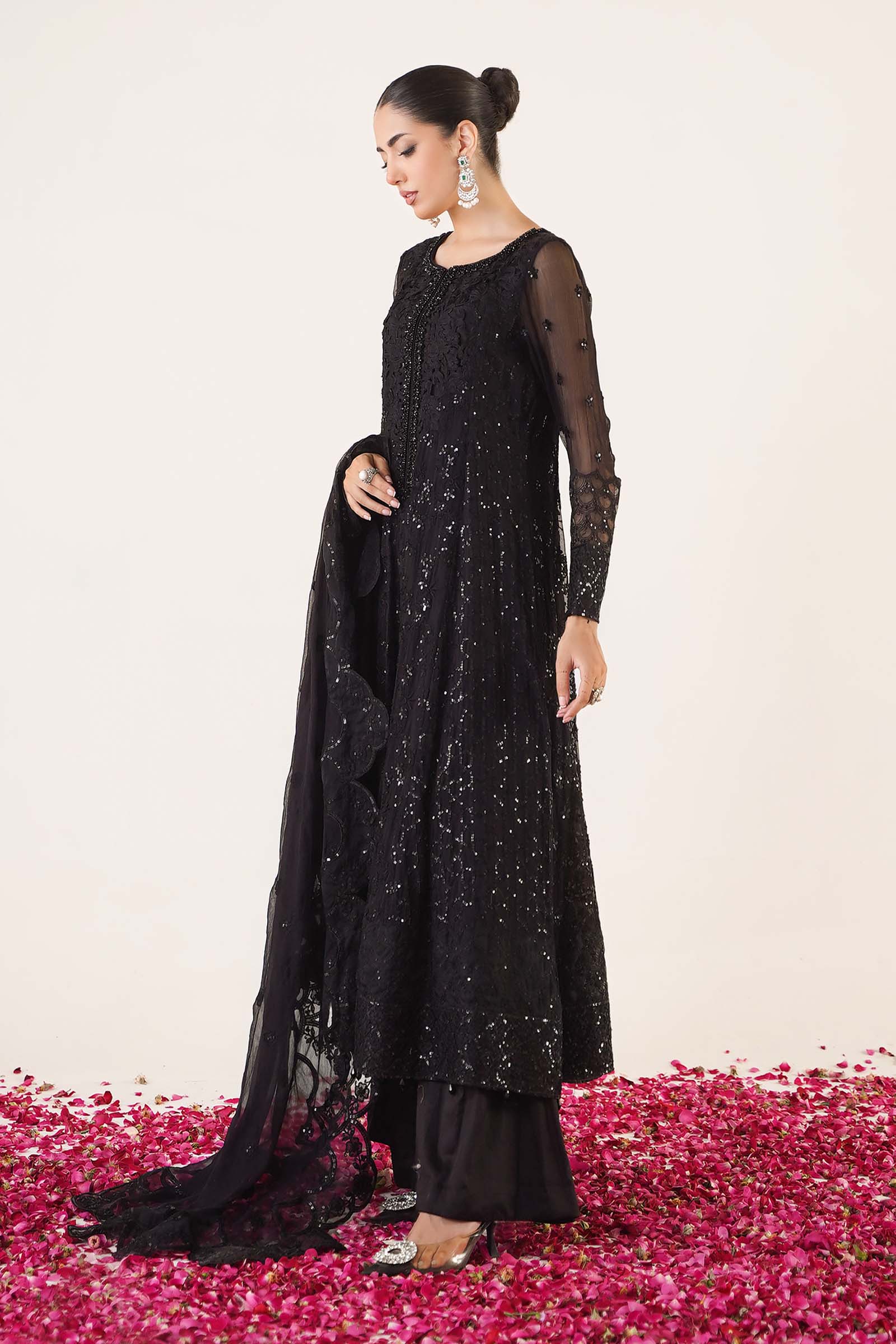 3 Piece Embroidered Chiffon Suit - Image 6