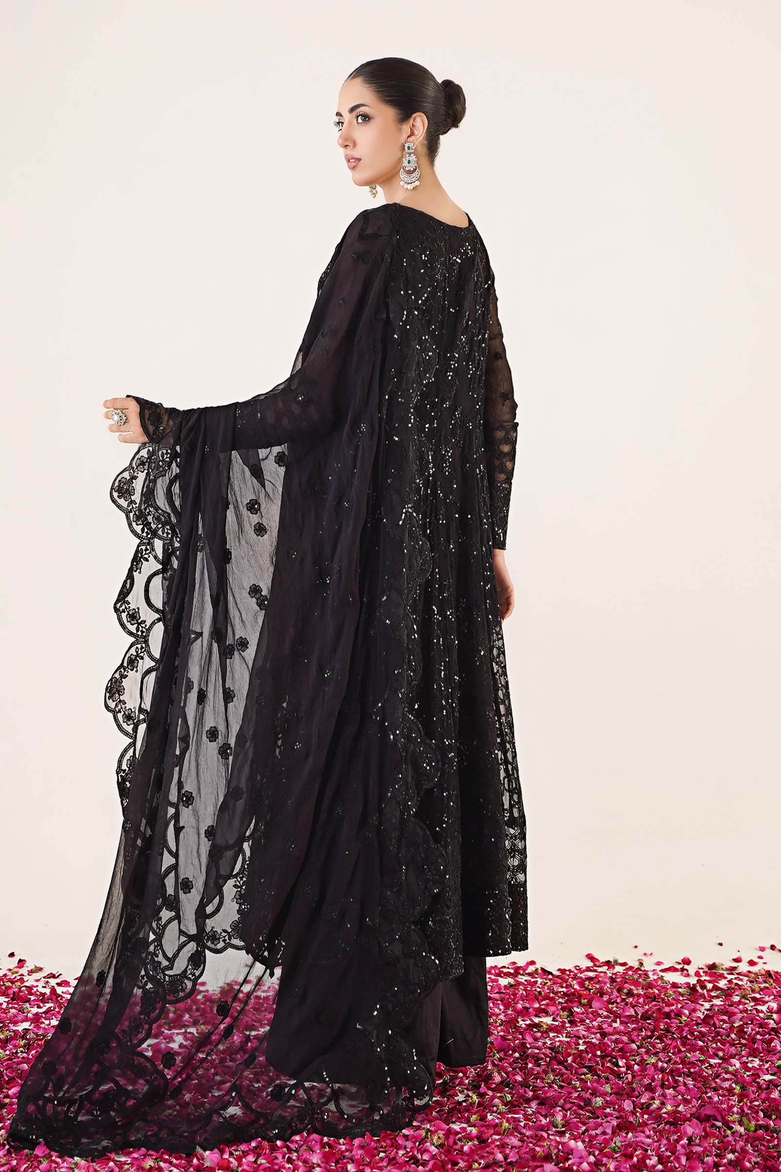 3 Piece Embroidered Chiffon Suit - Image 8