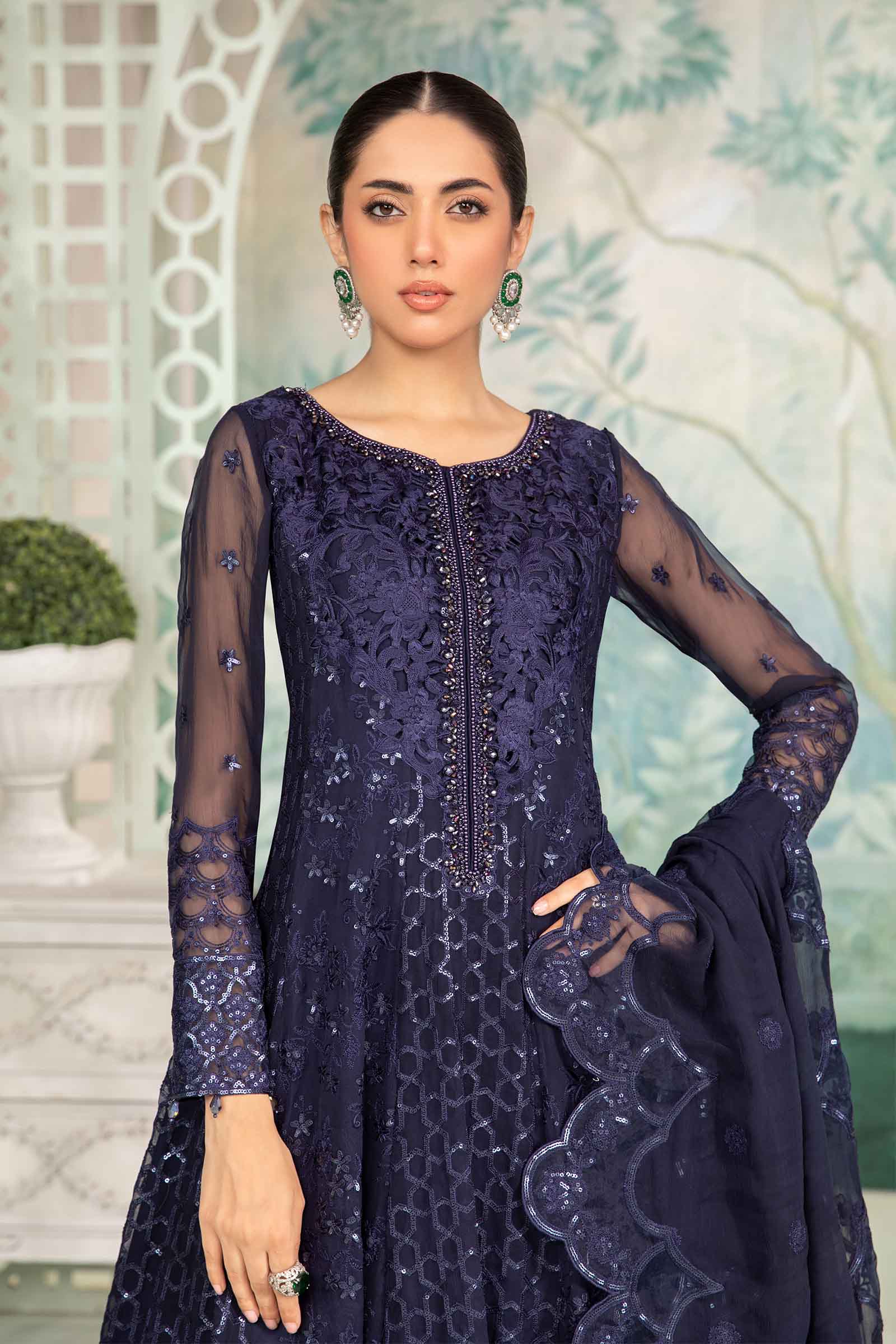 3 Piece Embroidered Chiffon Suit - Image 2