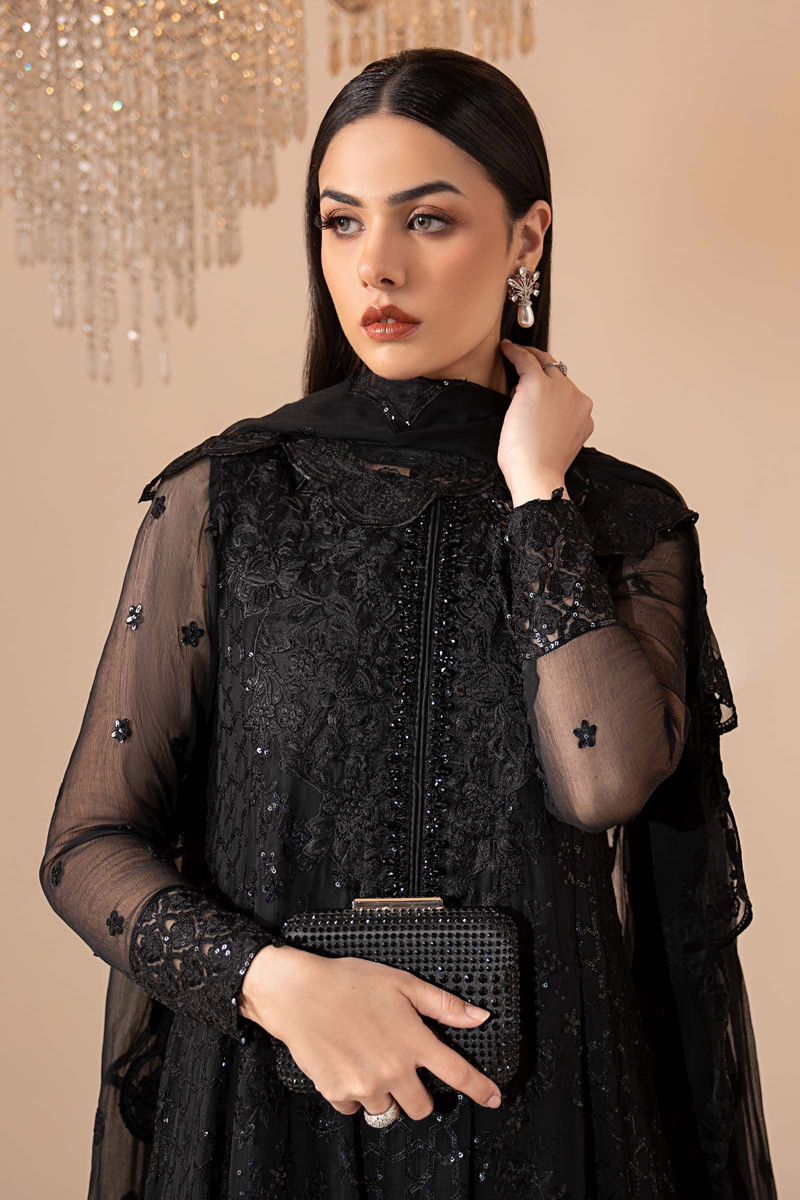 3 Piece Embroidered Chiffon Suit - Image 2