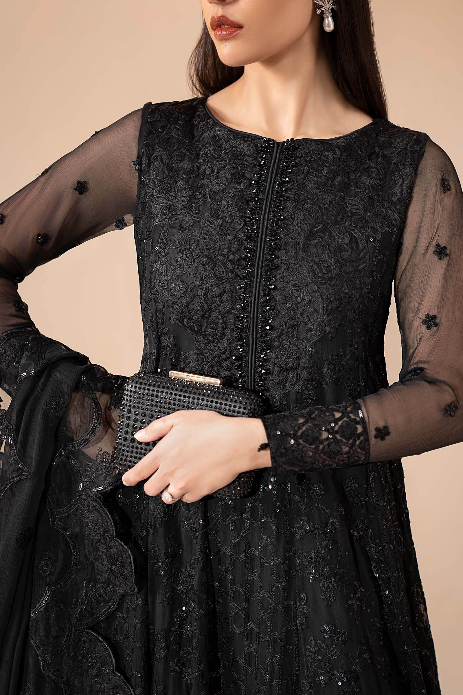 3 Piece Embroidered Chiffon Suit - Image 4