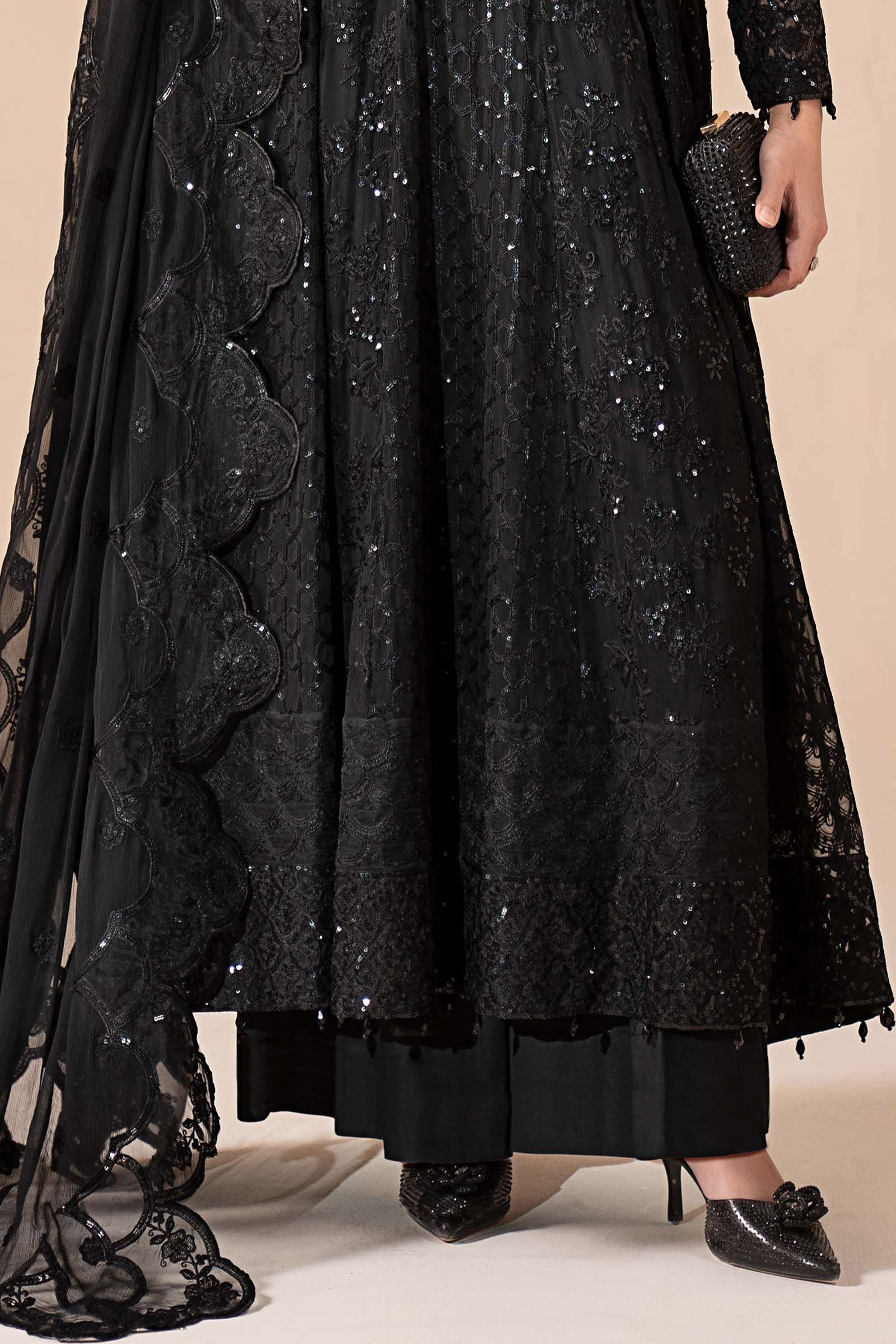 3 Piece Embroidered Chiffon Suit - Image 6