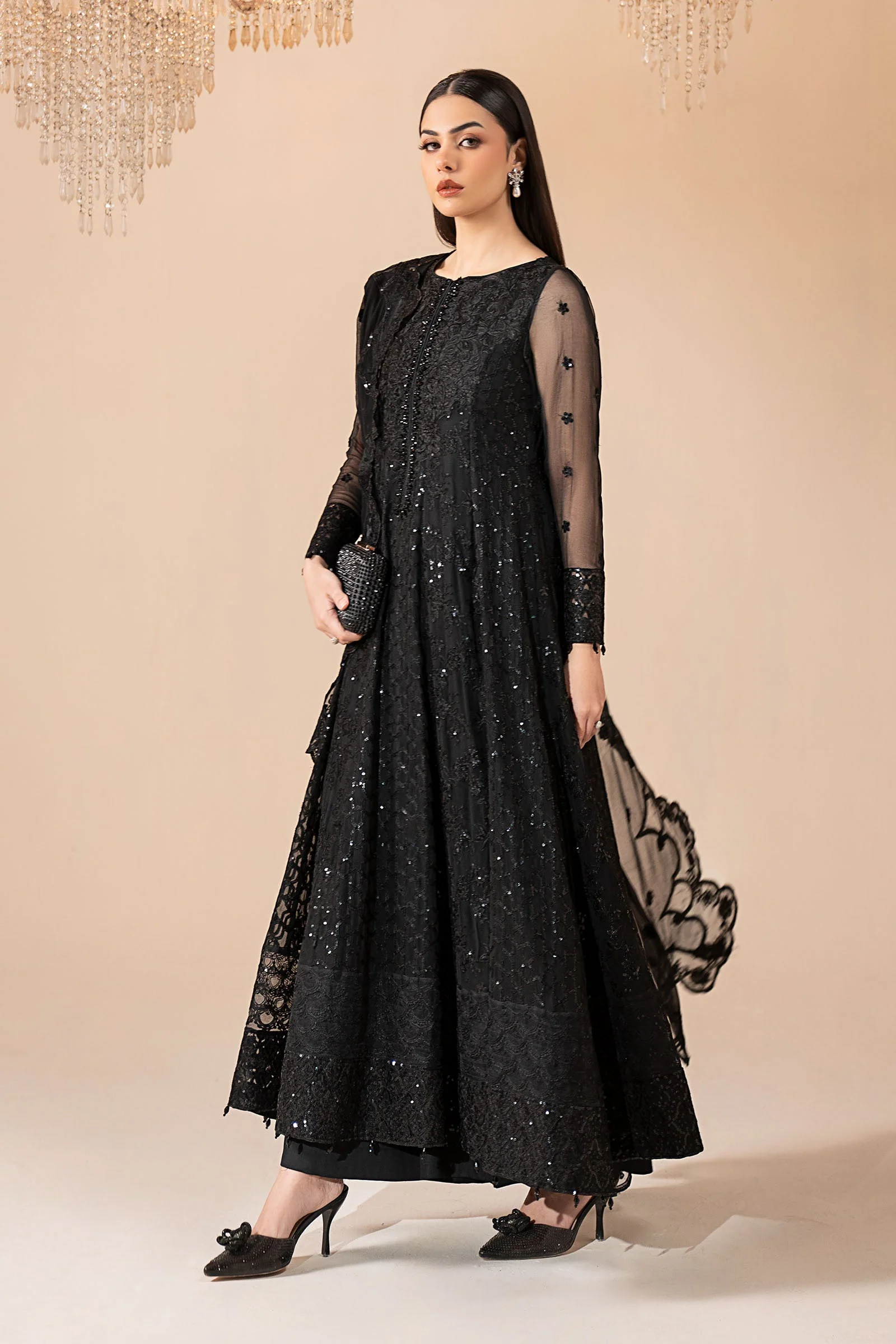 3 Piece Embroidered Chiffon Suit - Image 7