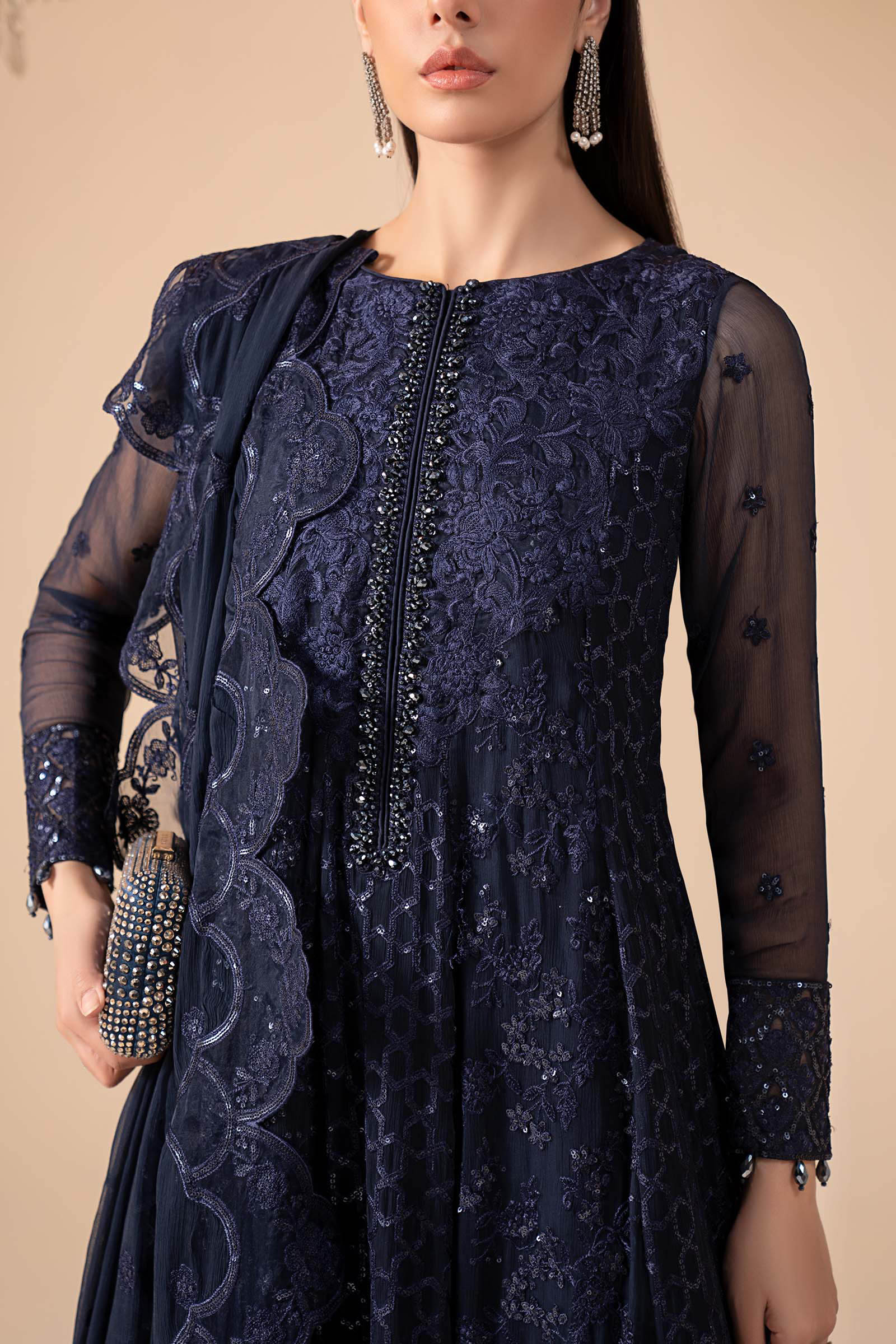 3 Piece Embroidered Chiffon Suit - Image 3