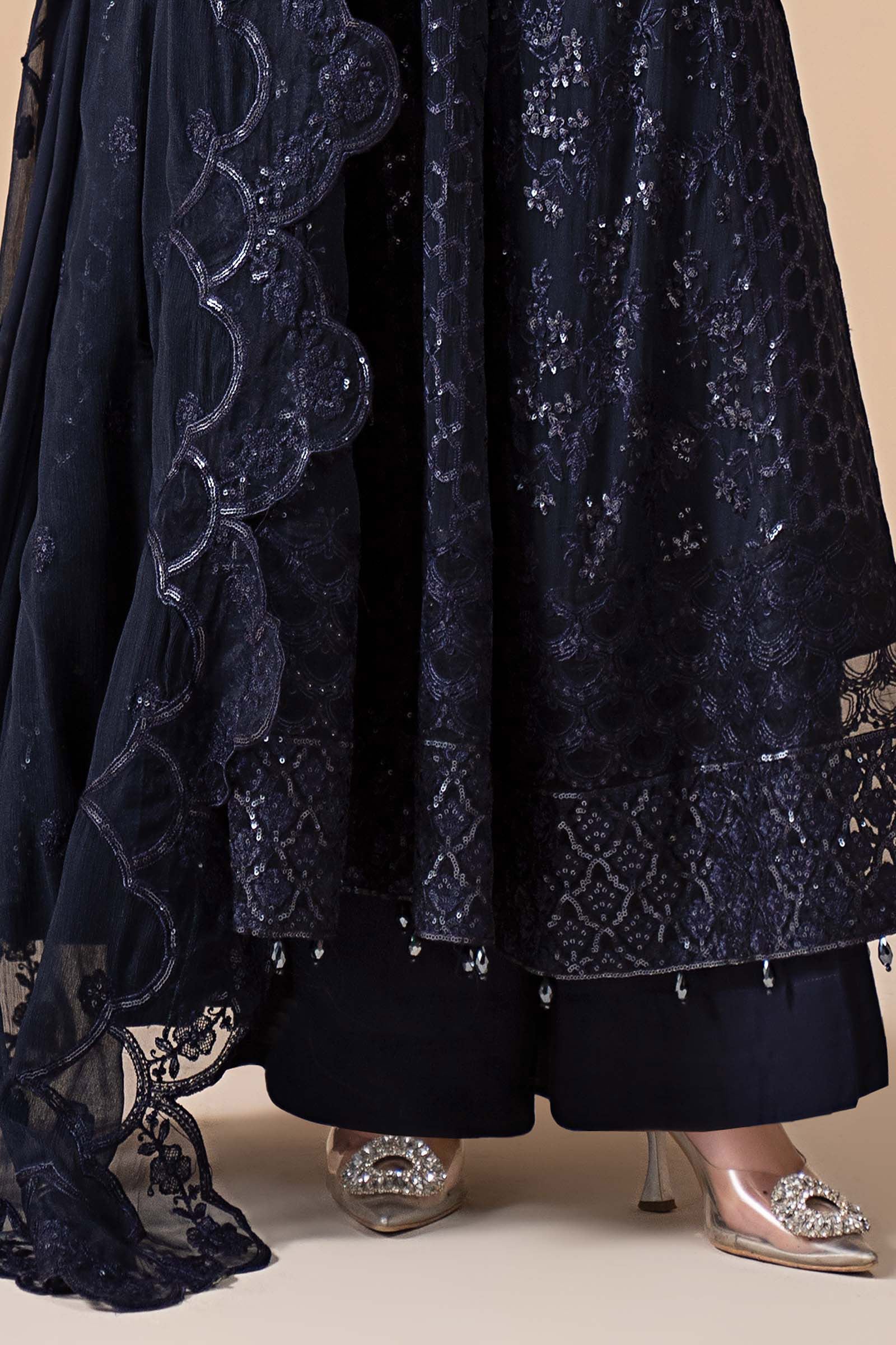 3 Piece Embroidered Chiffon Suit - Image 4