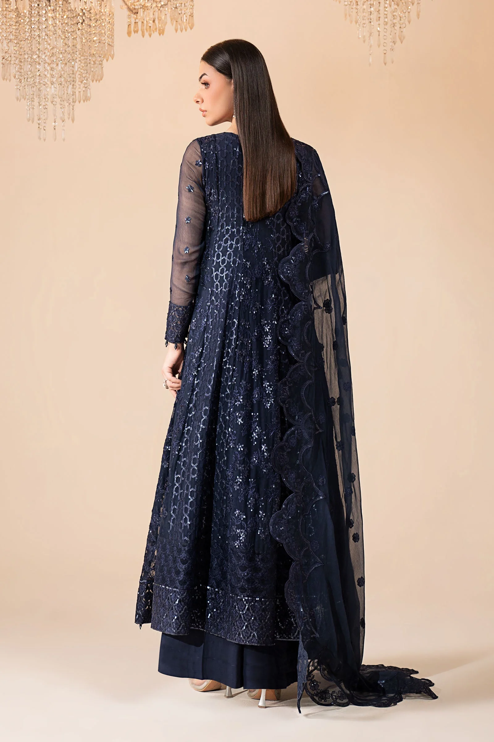 3 Piece Embroidered Chiffon Suit - Image 6