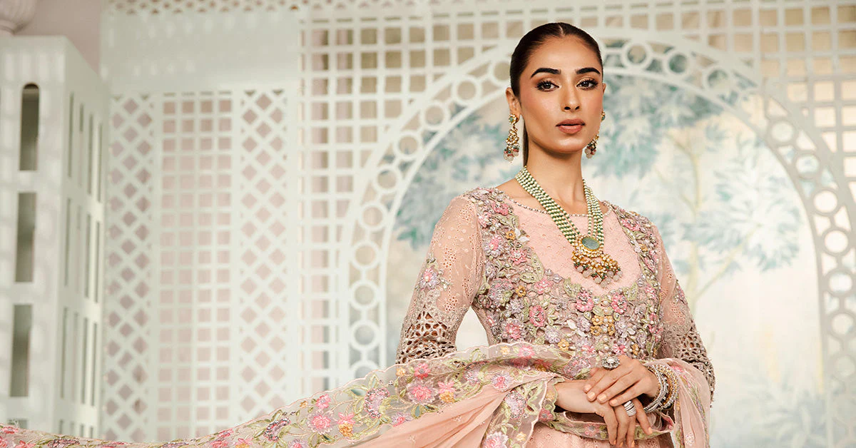 3 Piece Embroidered Organza Suit - Image 5
