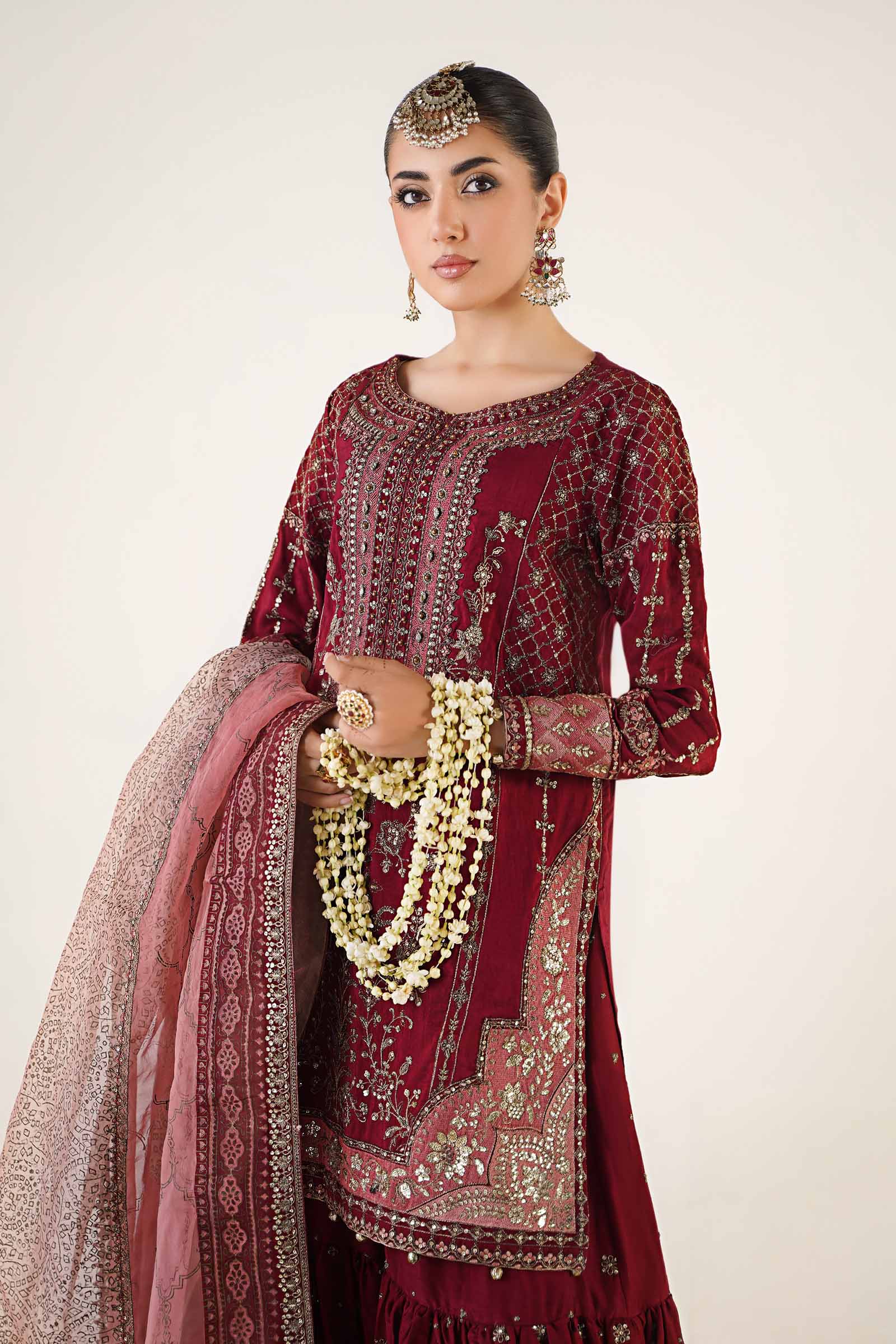 3 Piece Embroidered Raw Silk Suit - Image 2