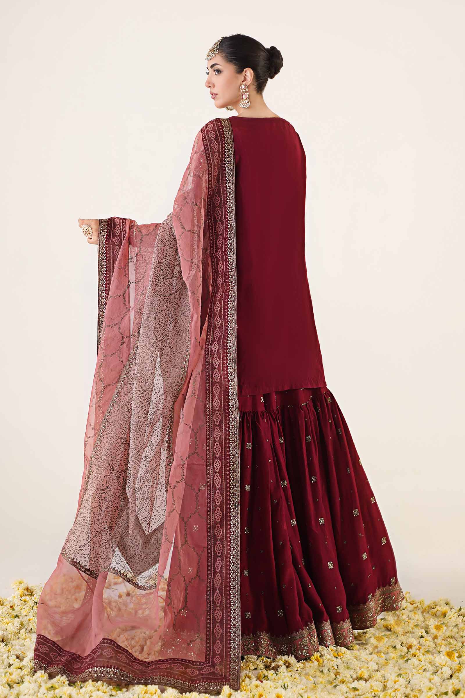 3 Piece Embroidered Raw Silk Suit - Image 6