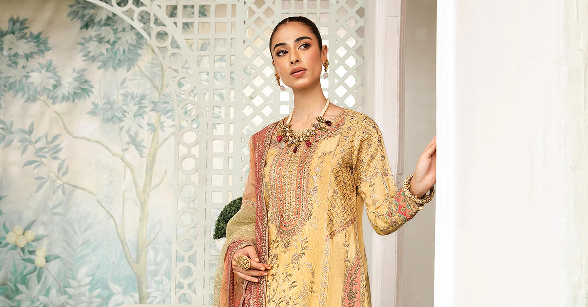3 Piece Embroidered Raw Silk Suit - Image 4
