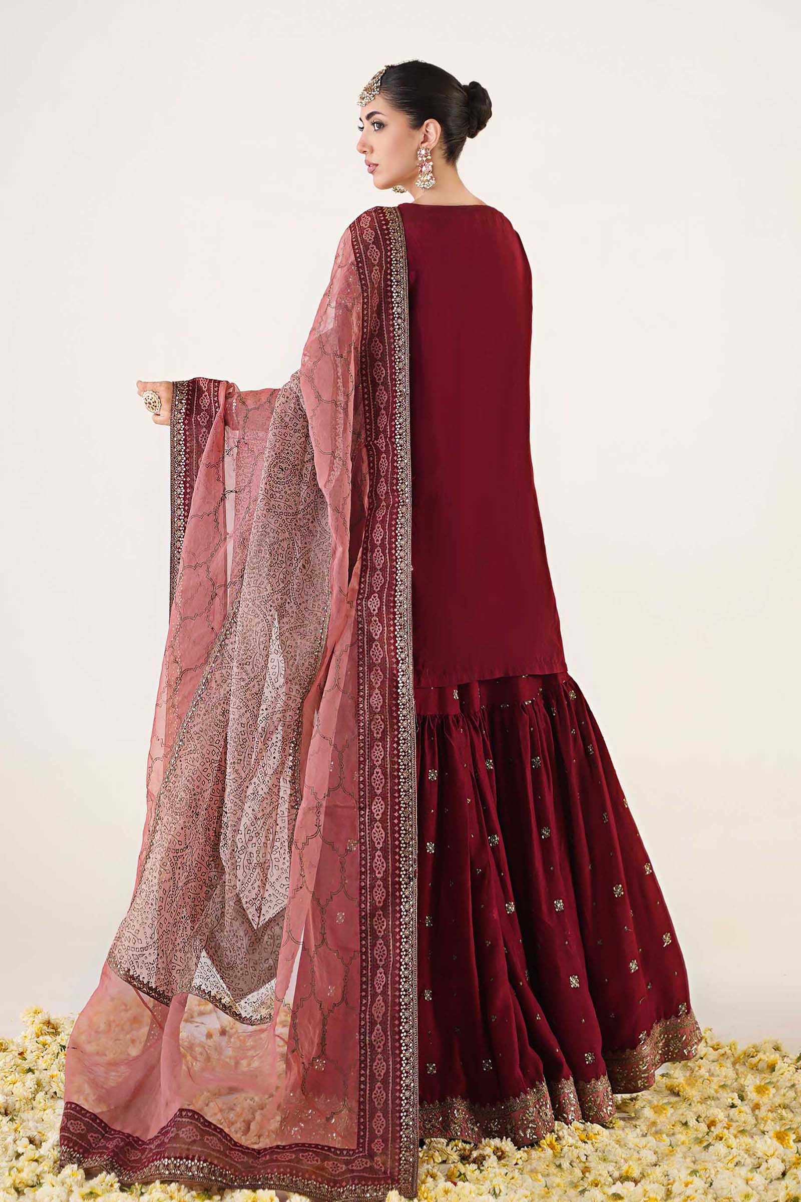 3 Piece Embroidered Raw Silk Suit - Image 6
