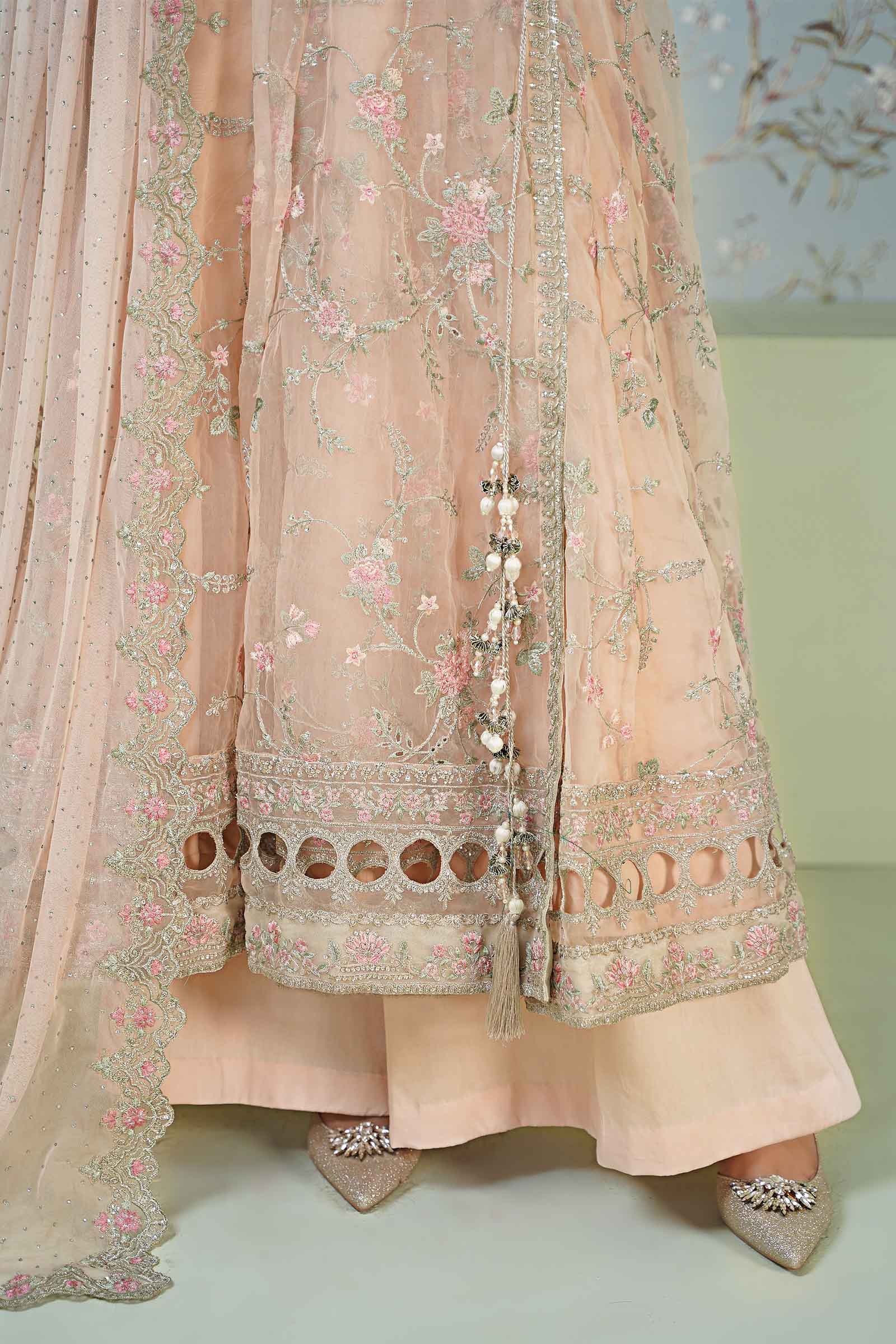 3 Piece Embroidered Organza Suit - Image 5