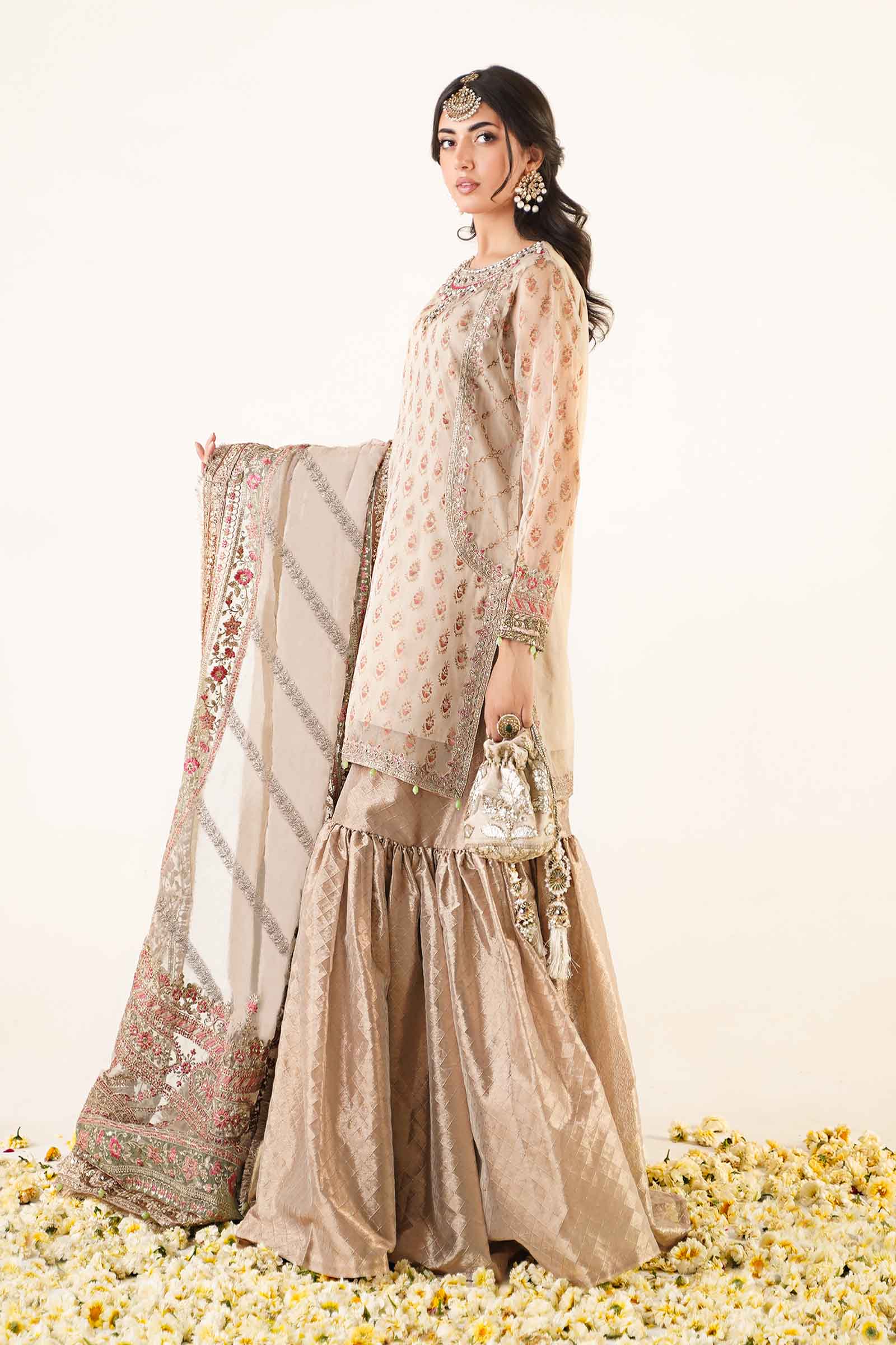 3 Piece Embroidered Organza Suit - Image 3