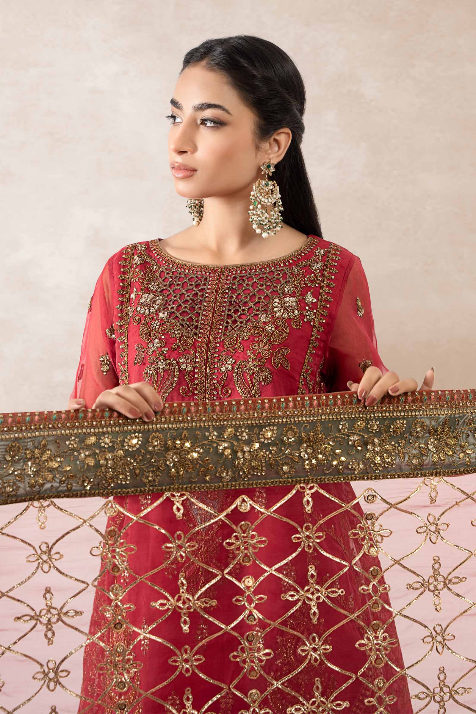 3 Piece Embroidered Organza Suit - Image 2