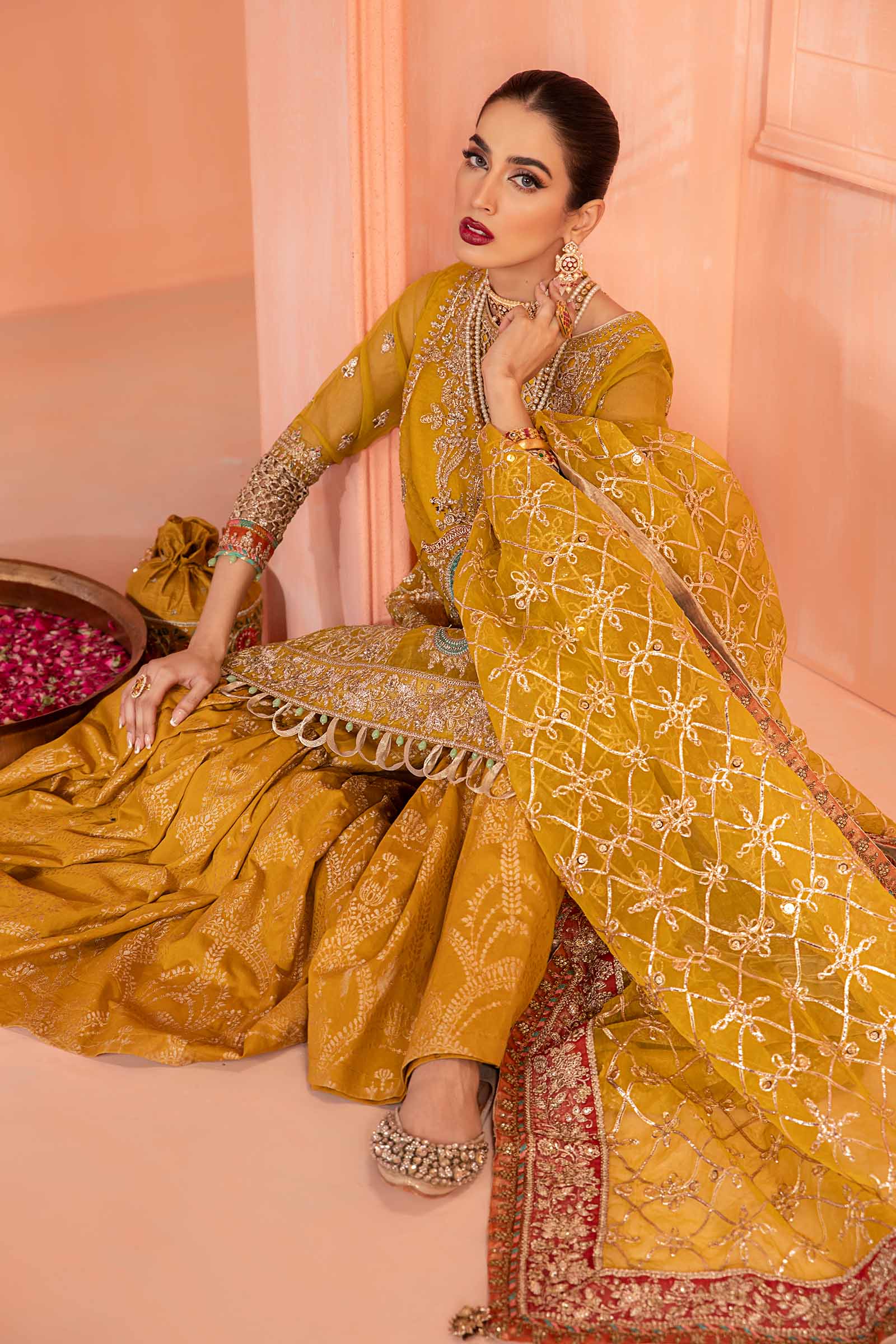 3 Piece Embroidered Organza Suit - Image 2