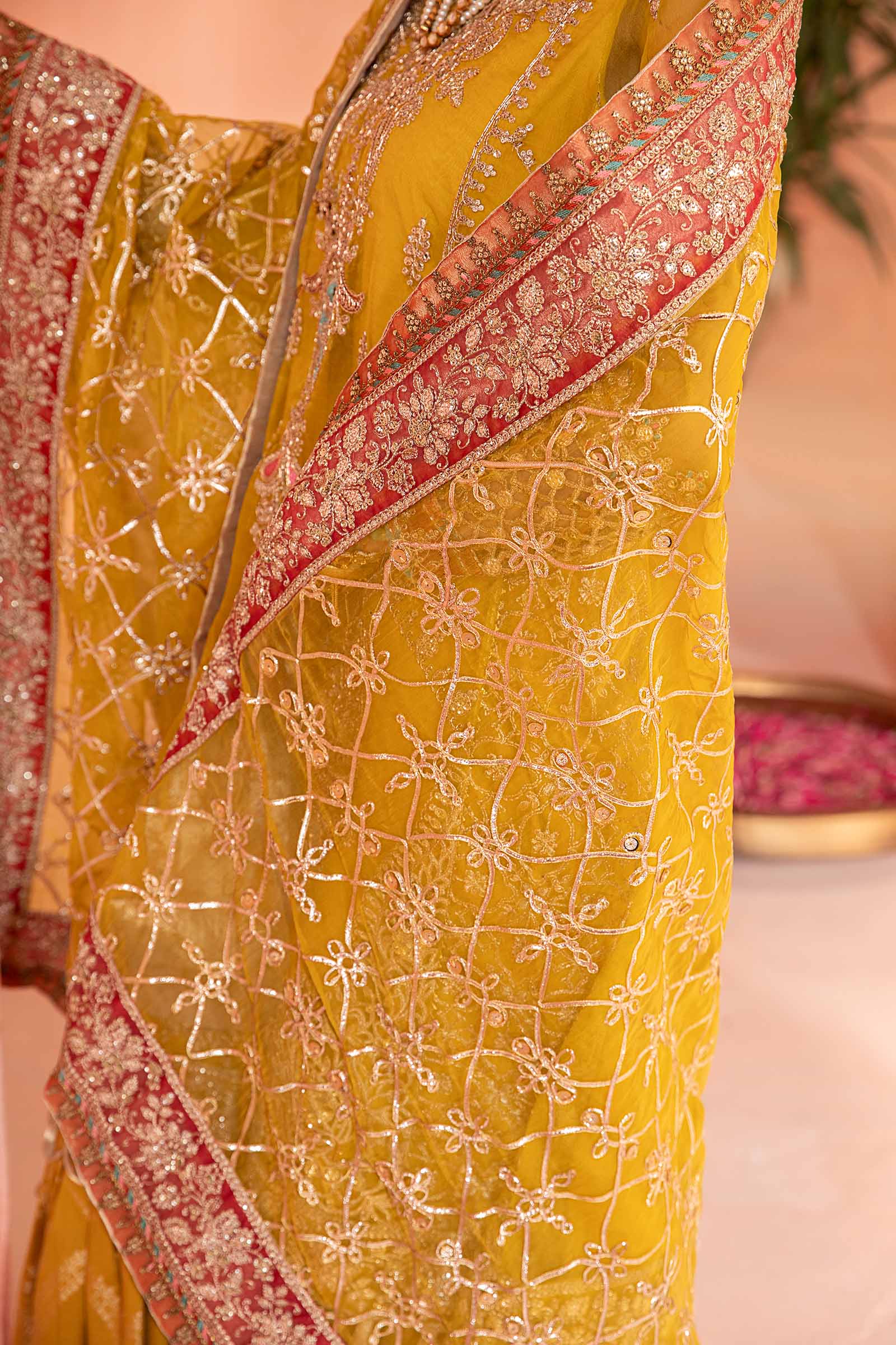 3 Piece Embroidered Organza Suit - Image 3
