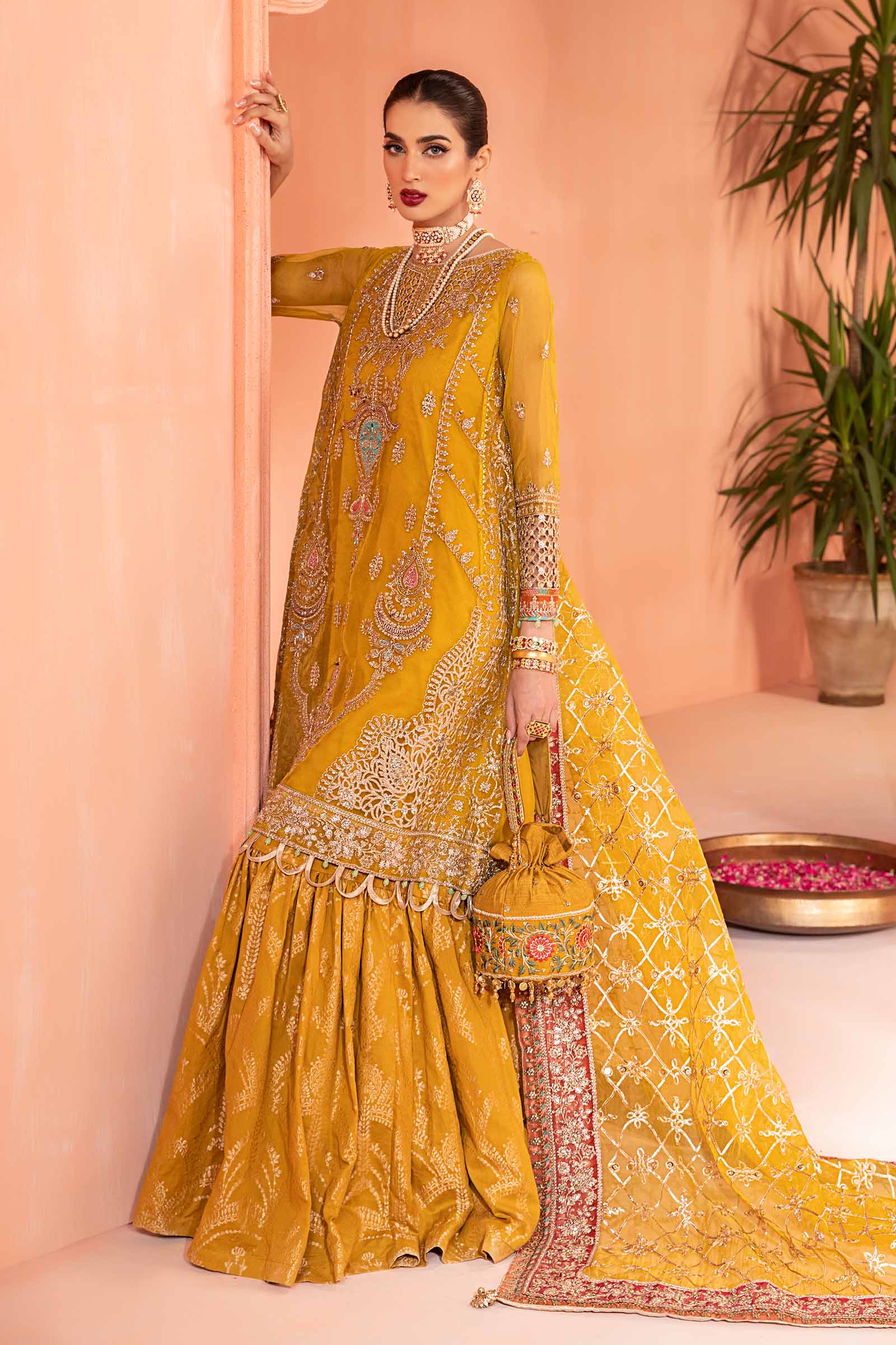 3 Piece Embroidered Organza Suit - Image 4
