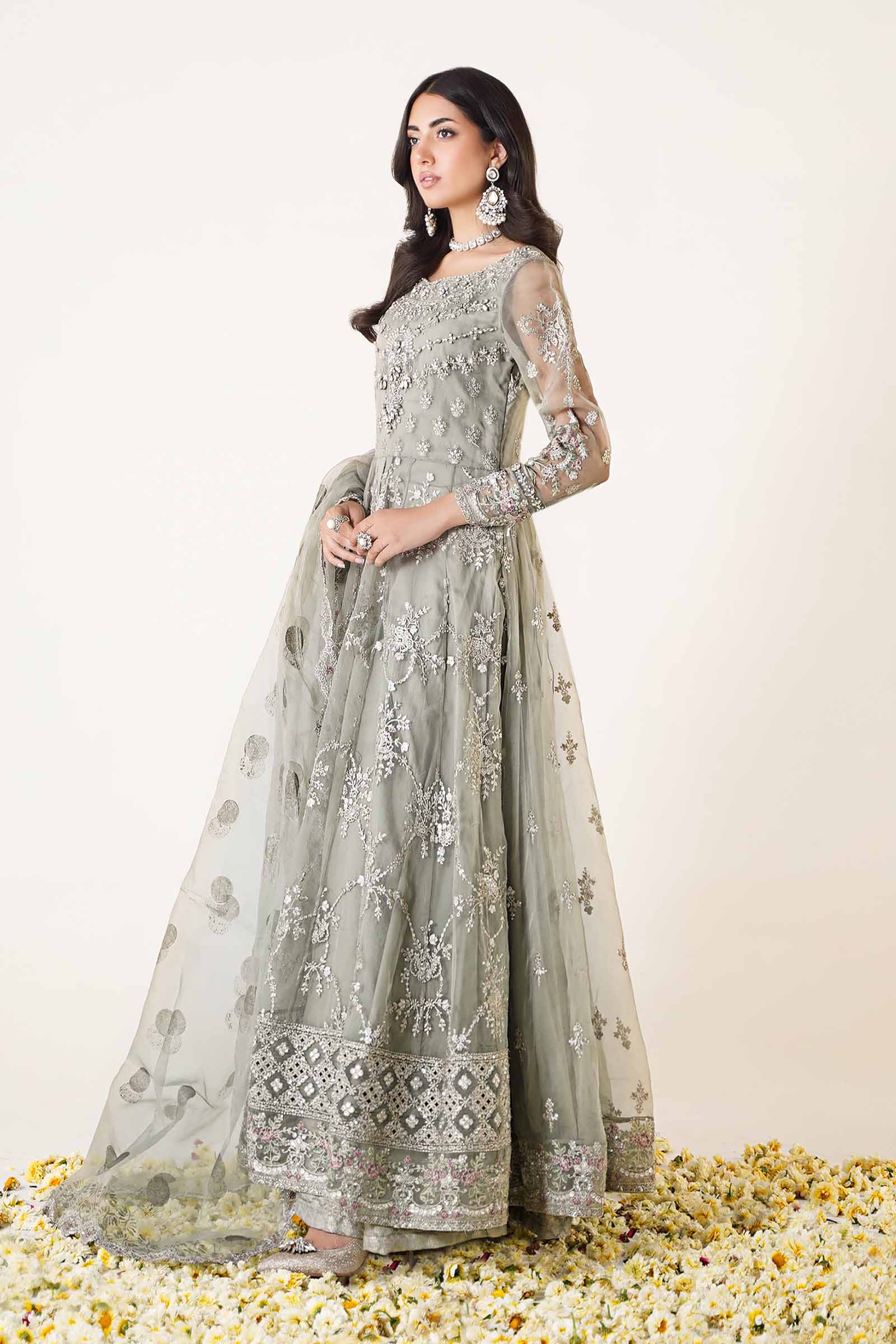 3 Piece Embroidered Organza Suit - Image 5