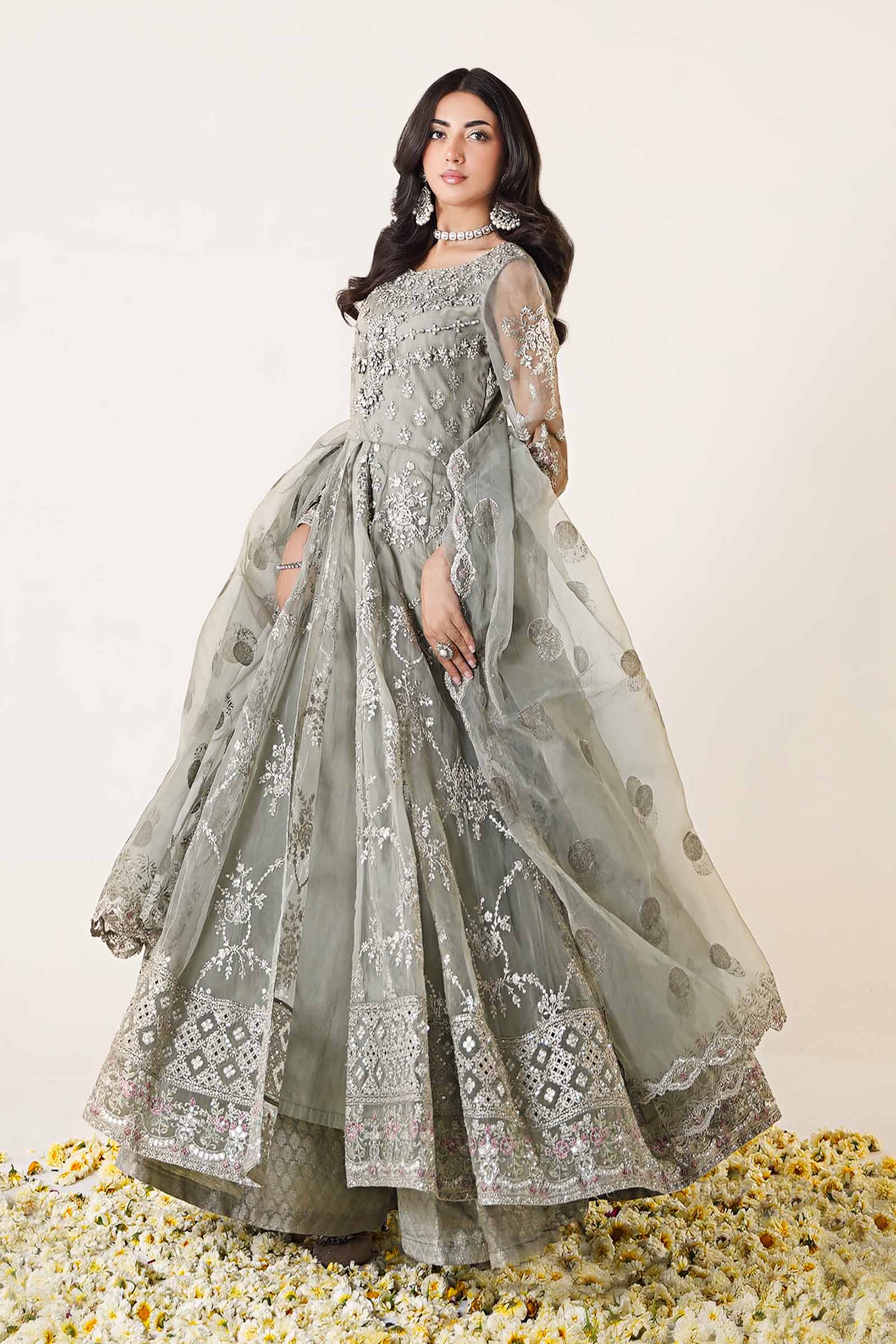 3 Piece Embroidered Organza Suit - Image 6