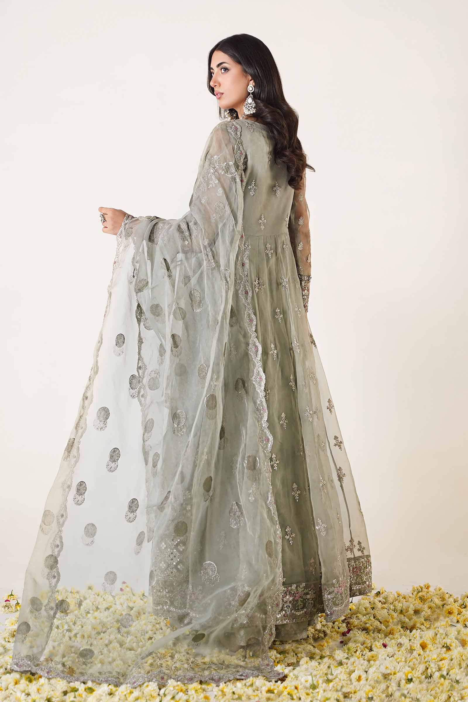 3 Piece Embroidered Organza Suit - Image 7