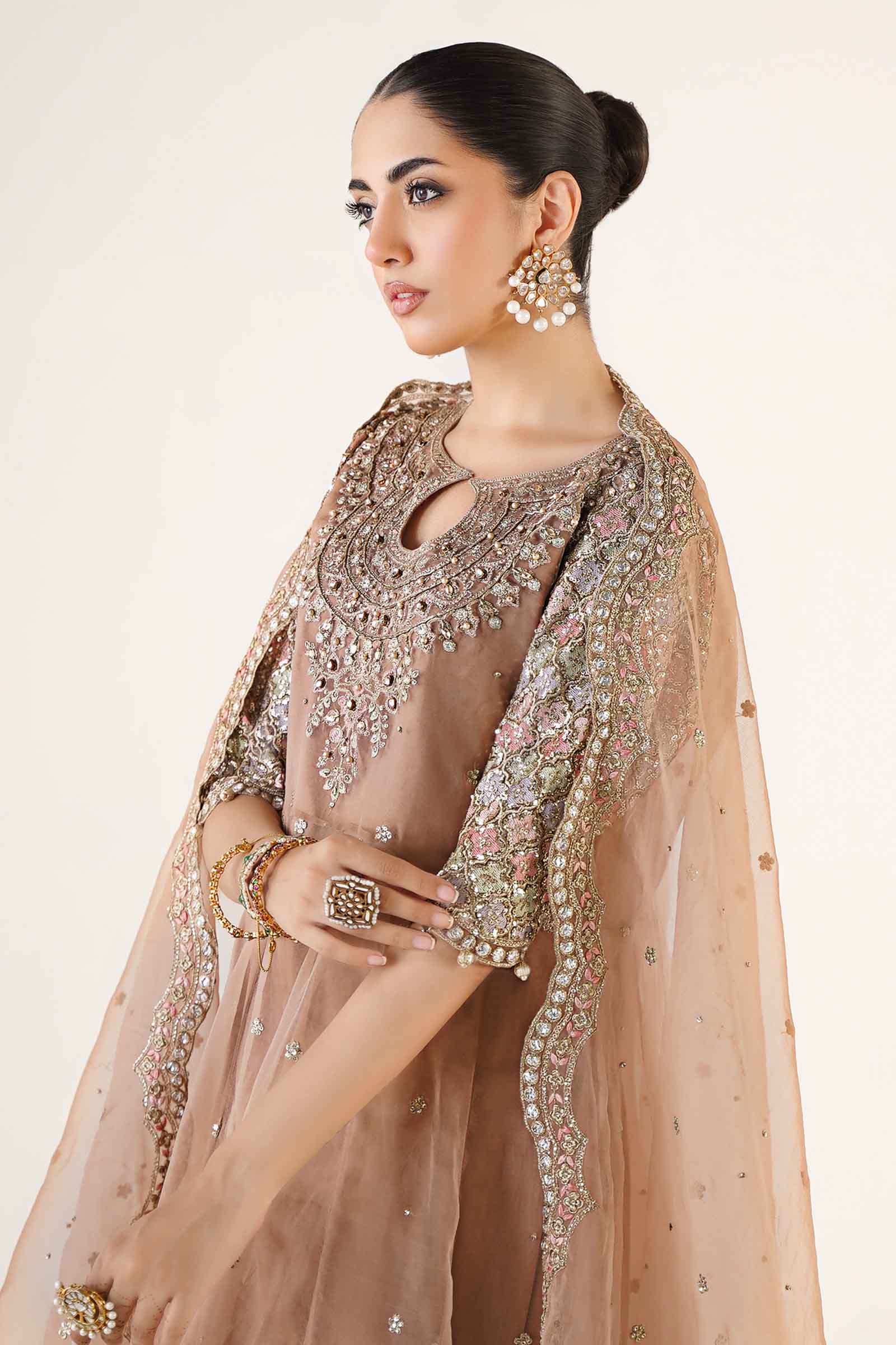 3 Piece Embroidered Organza Suit - Image 3