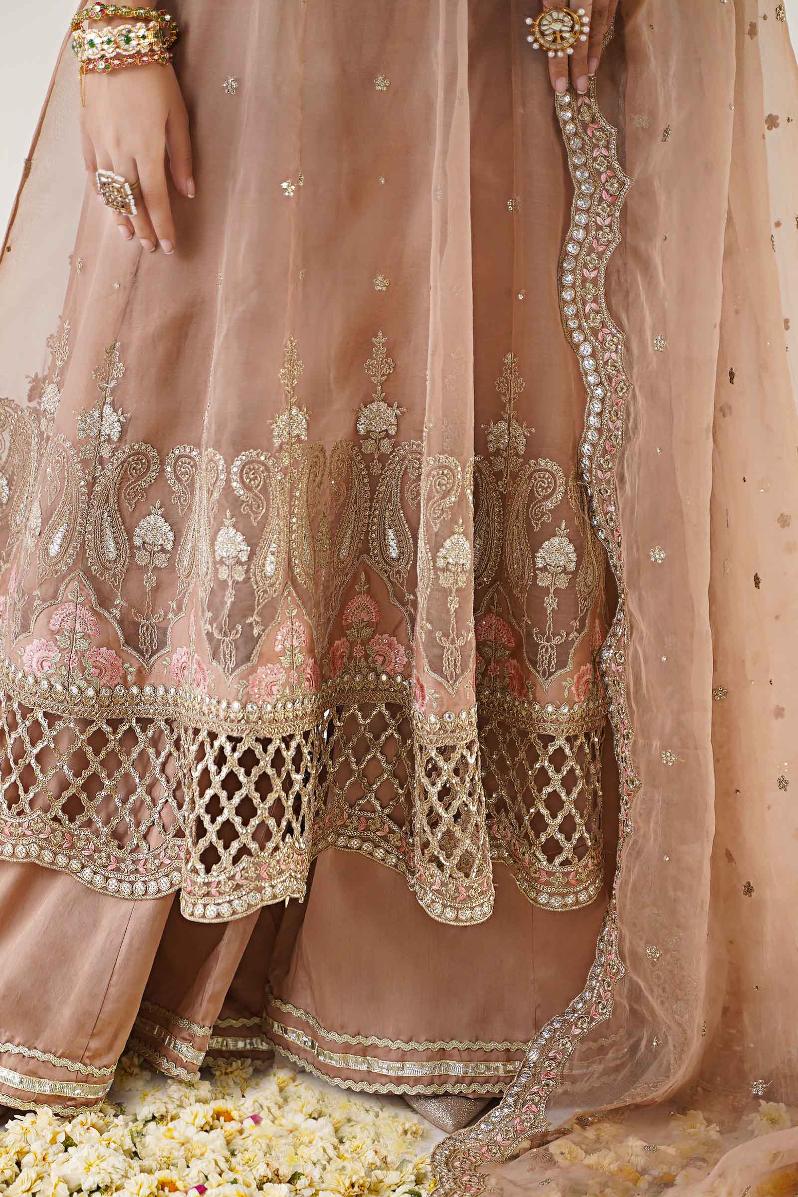 3 Piece Embroidered Organza Suit - Image 4