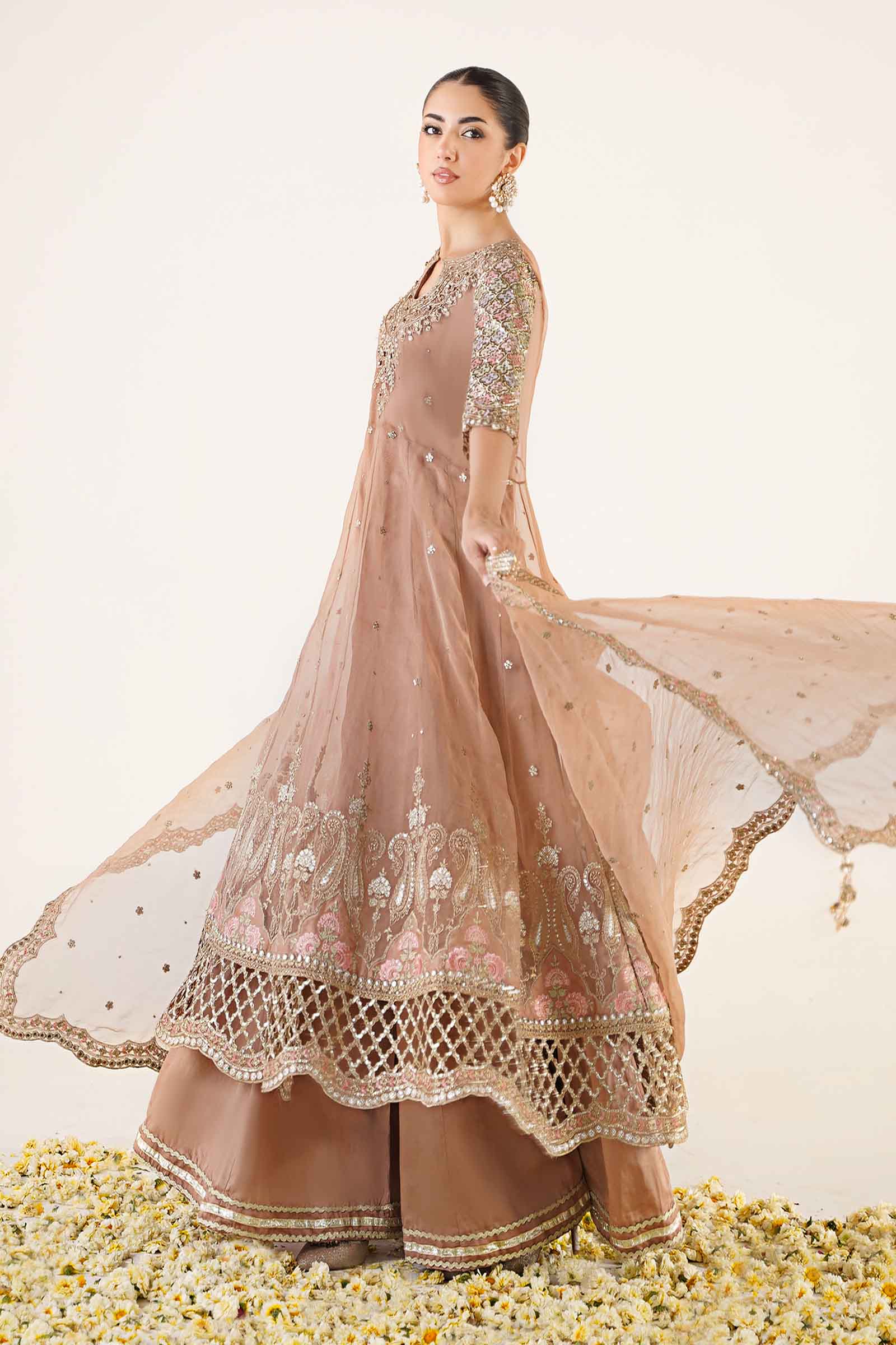 3 Piece Embroidered Organza Suit - Image 5
