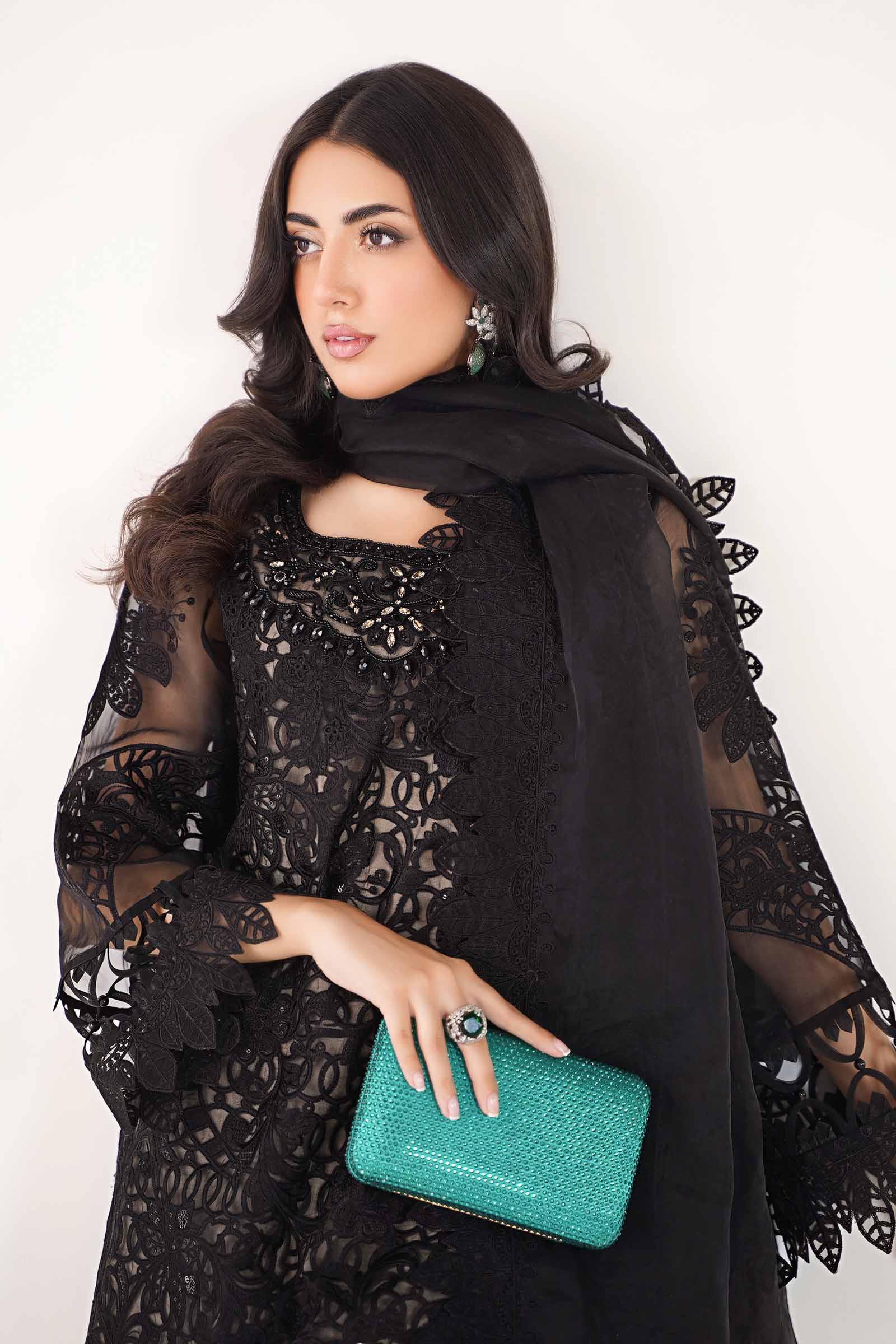 3 Piece Embroidered Organza Suit - Image 2