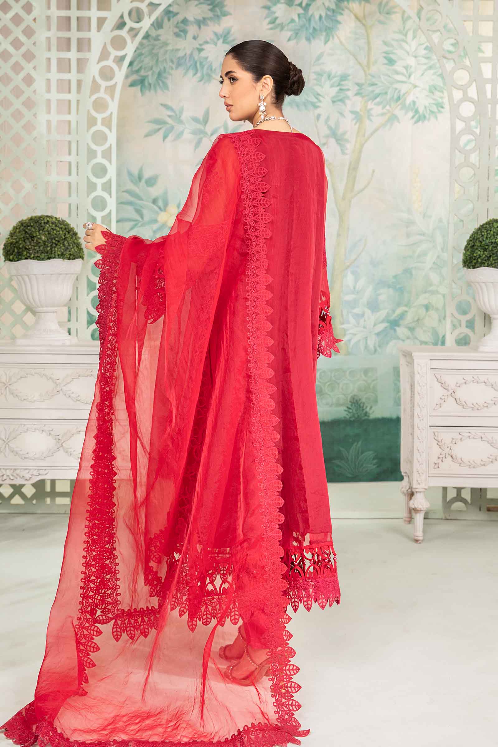 3 Piece Embroidered Organza Suit - Image 5
