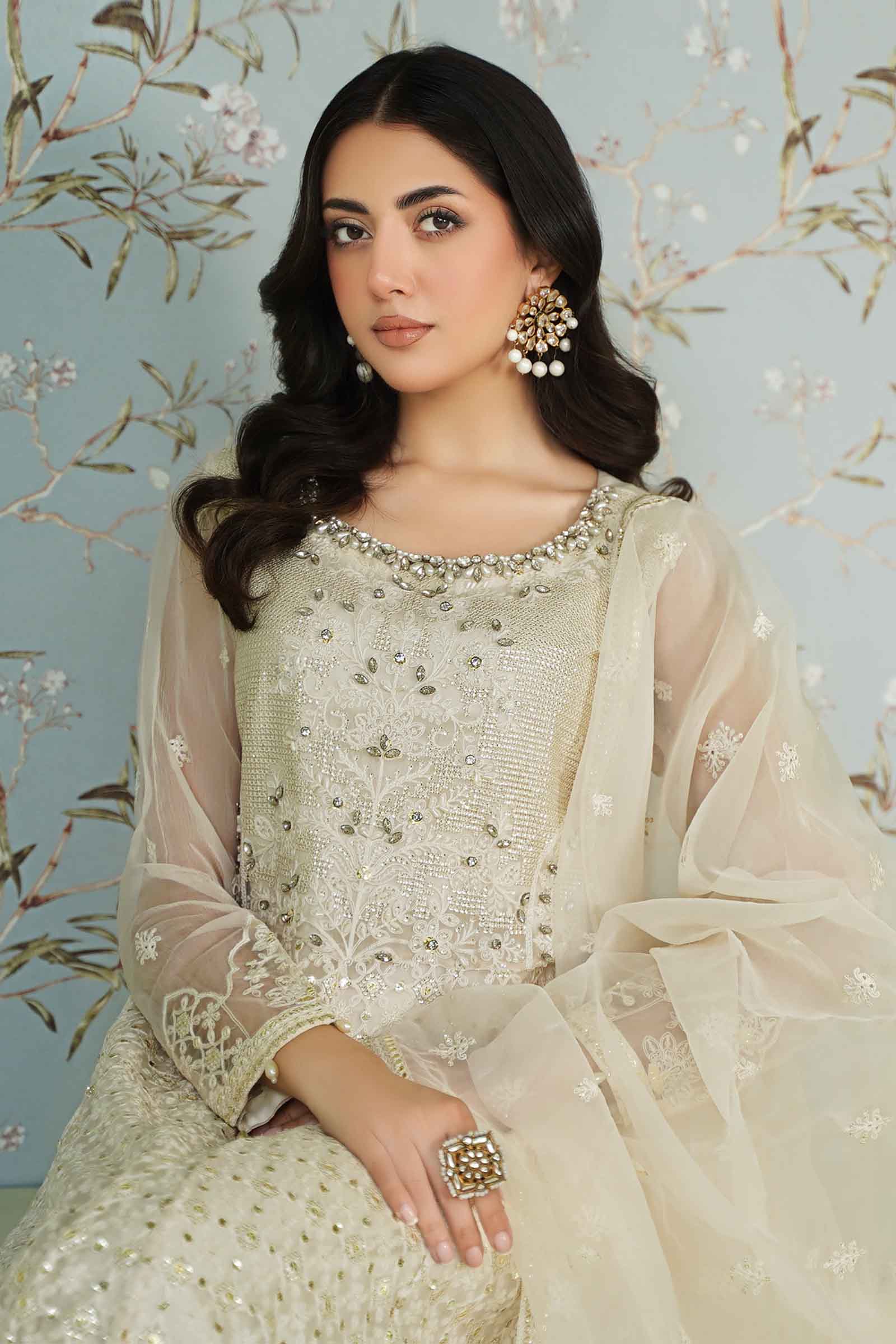 3 Piece Embroidered Bamber Chiffon Suit - Image 2